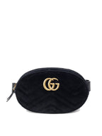 Gucci Black Velvet Marmont Belt Bag 65