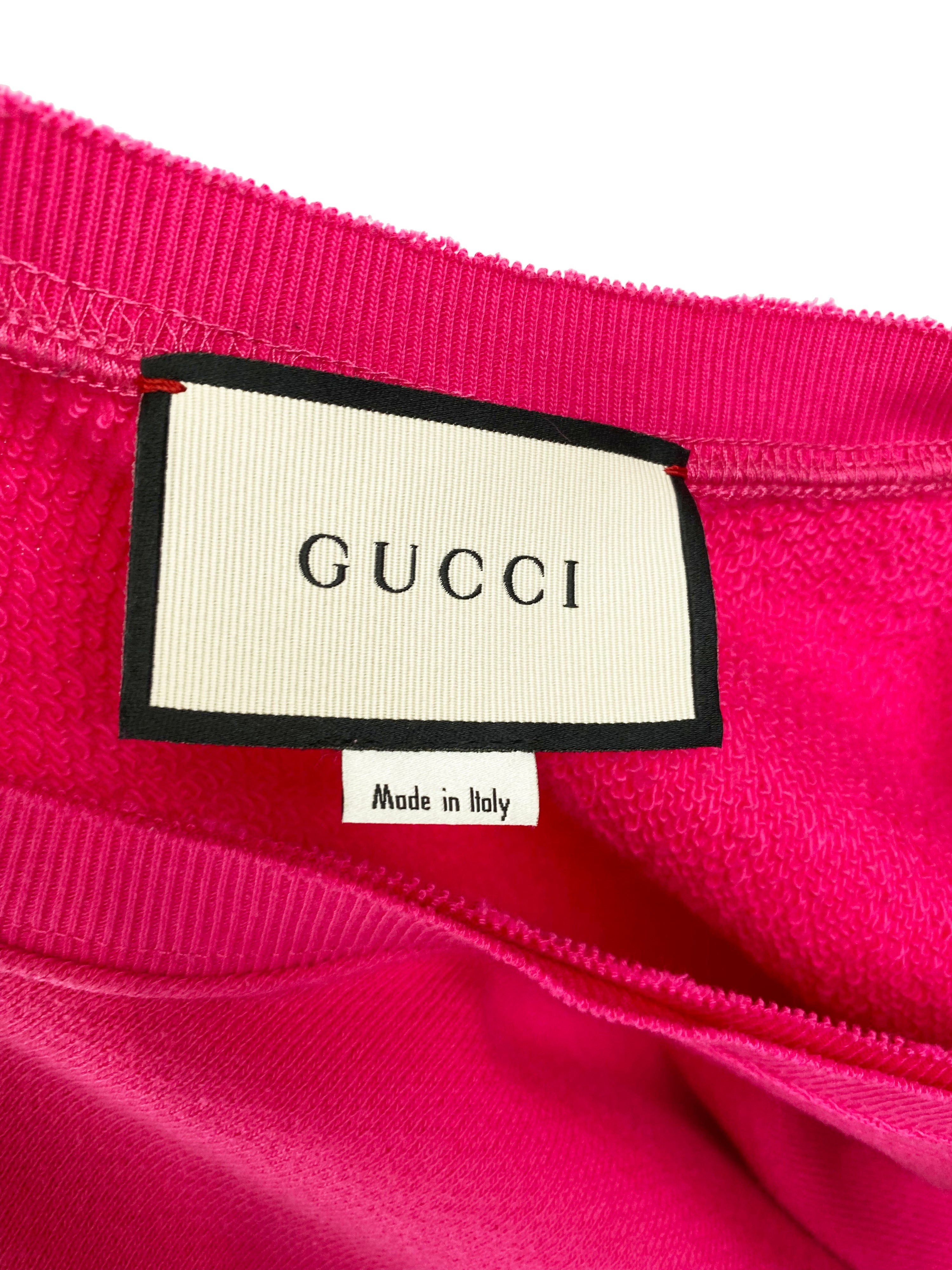 Gucci Cotton Pink Bow Logo Pullover S