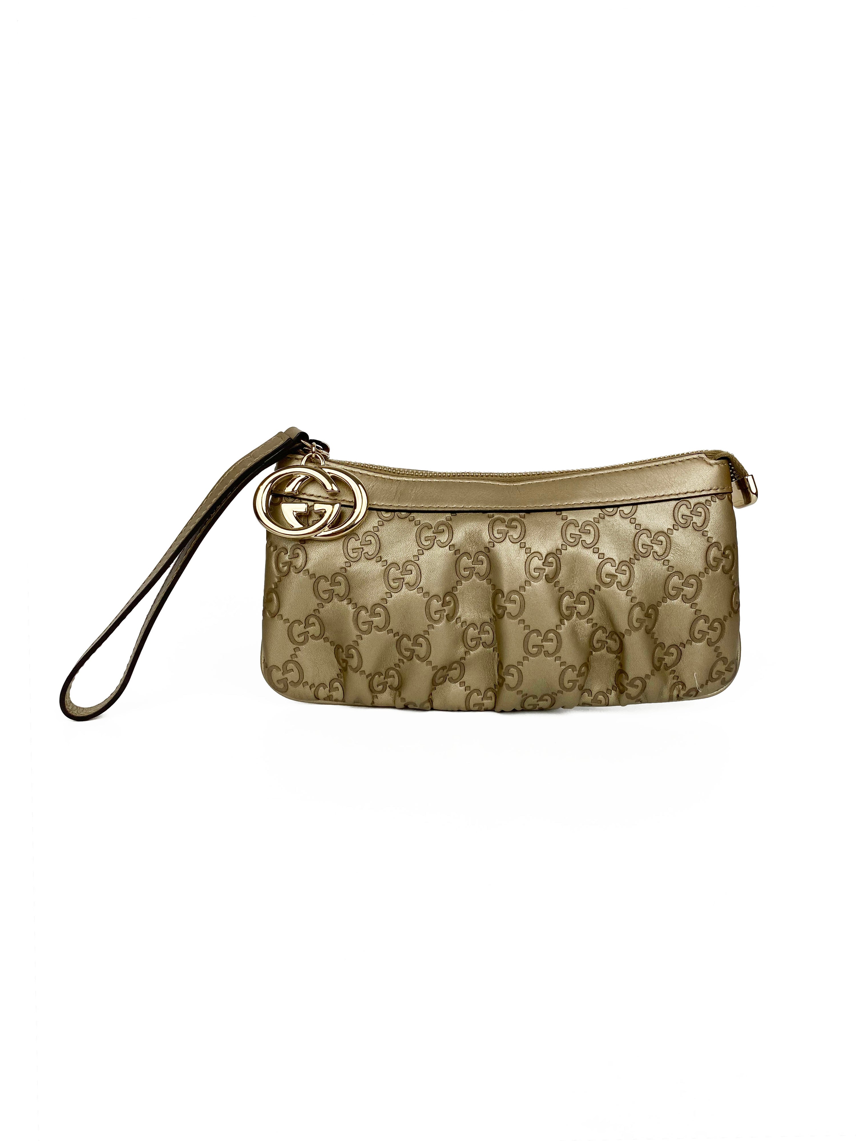 Gucci Gold Guccissima Britt Clutch