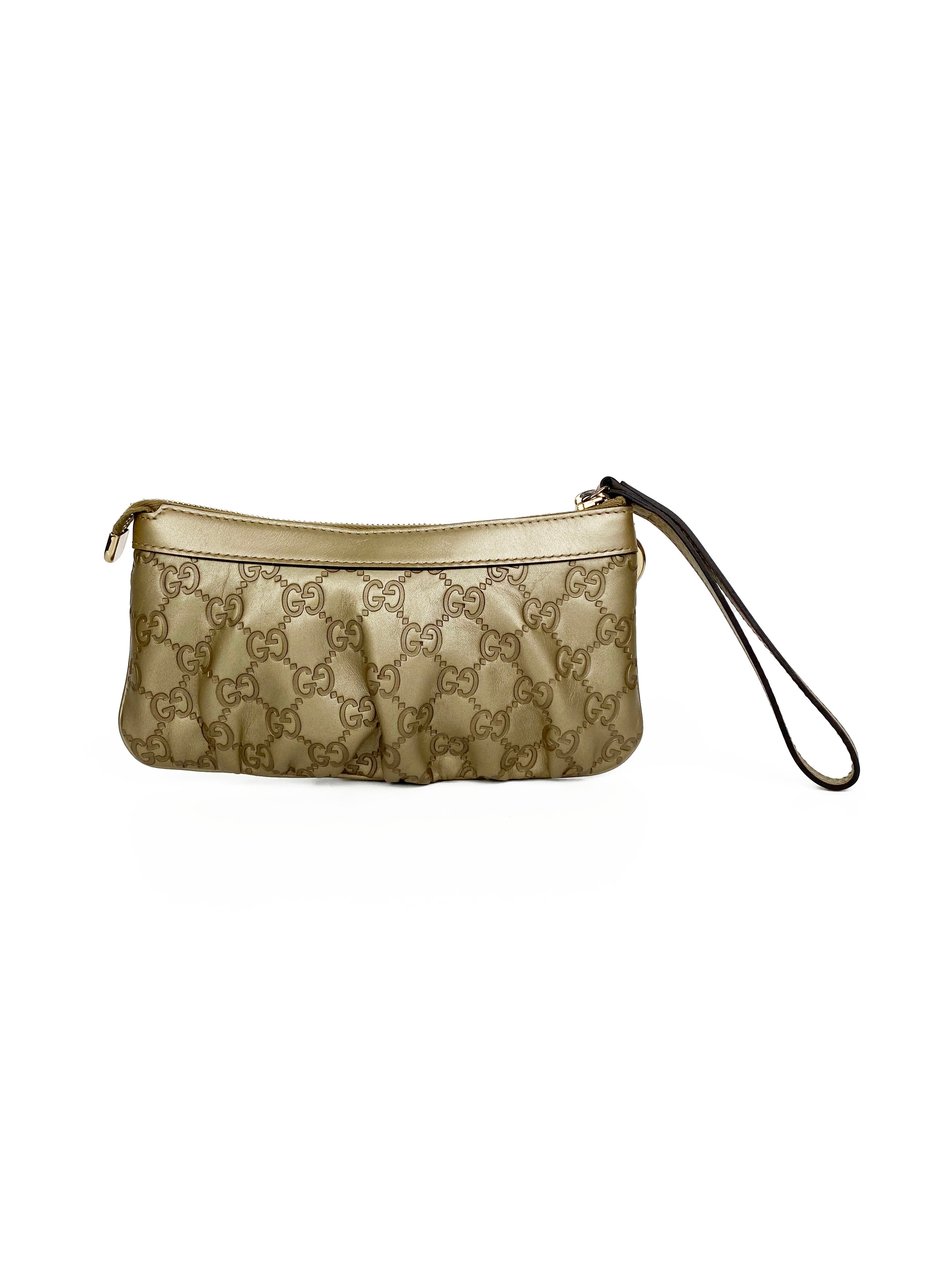 Gucci Gold Guccissima Britt Clutch