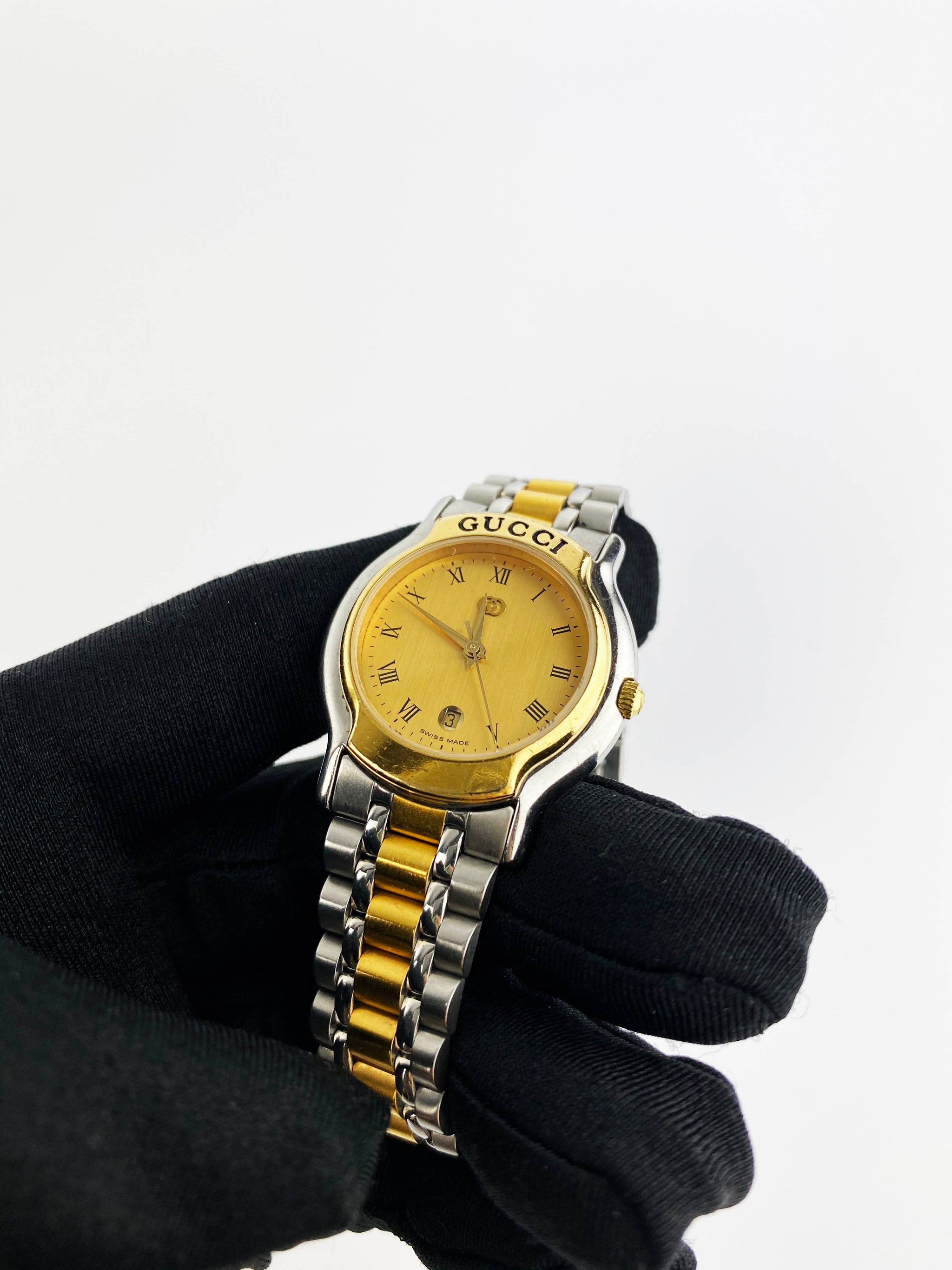 Gucci Gold Silver Vintage Timeless Watch Votre Luxe