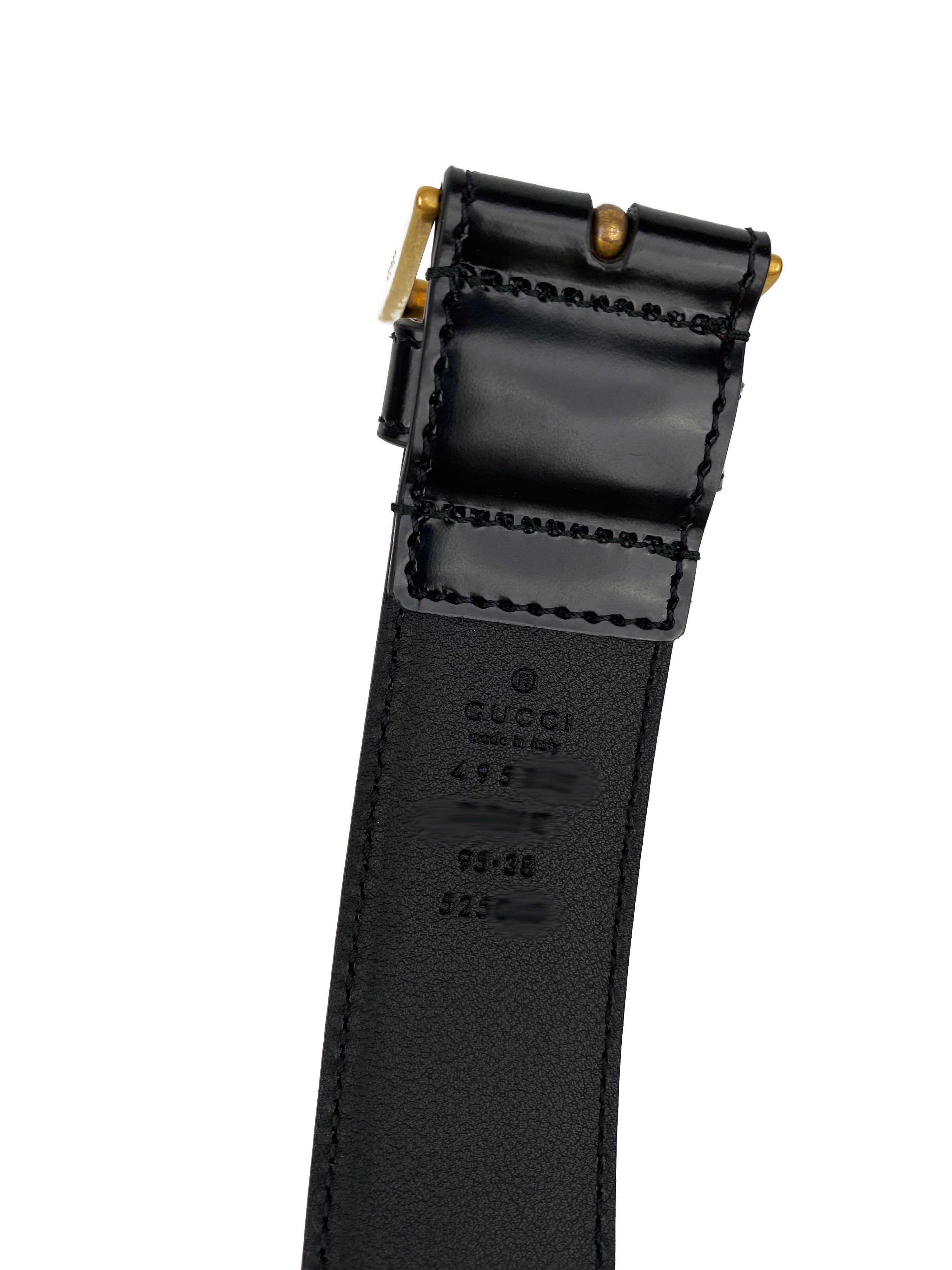 Gucci Men's Leather Belt with Web 95