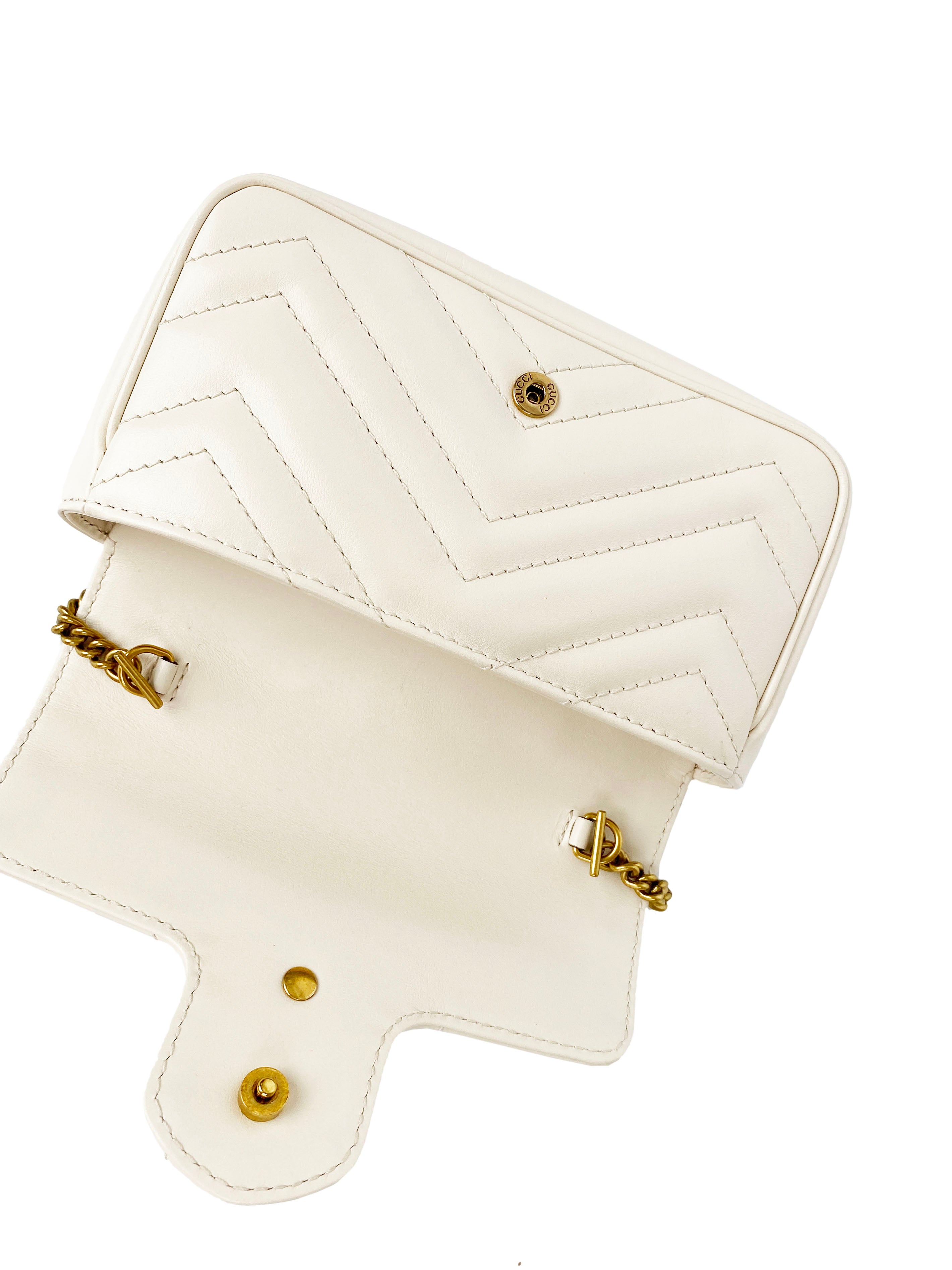 Gucci Super Mini White Marmont Bag