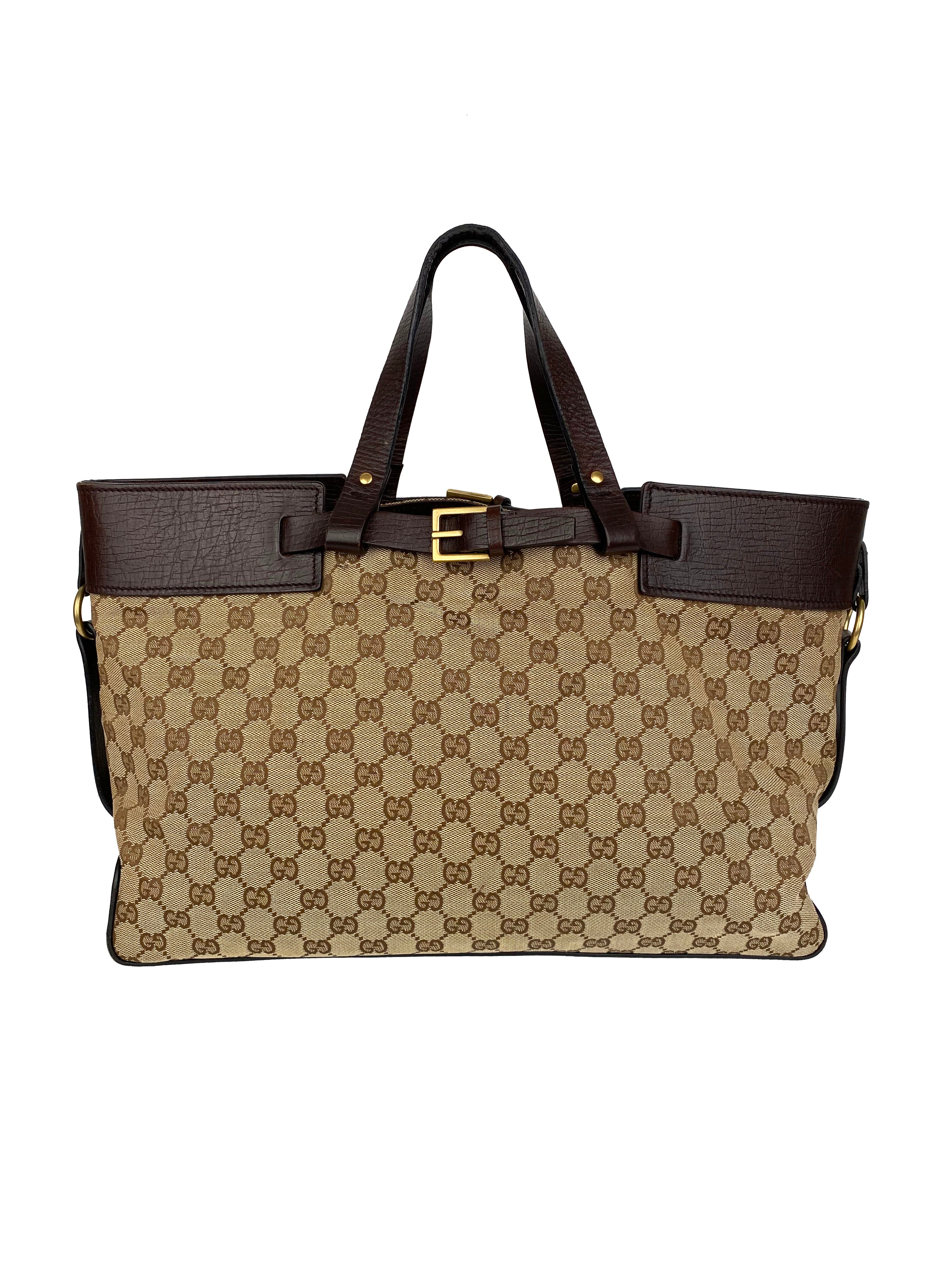 Gucci Vintage Belt Monogram Tote Bag