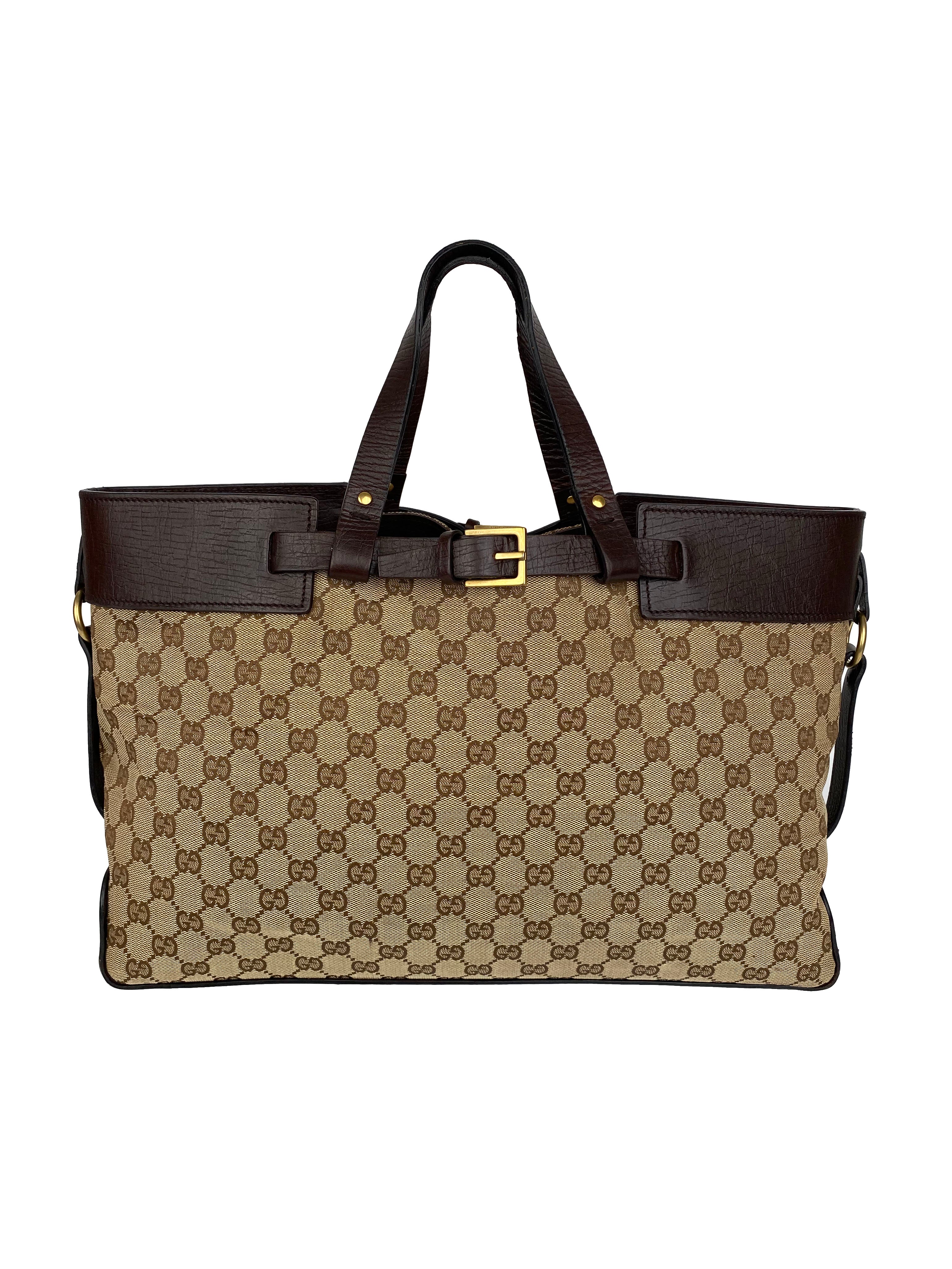 Gucci Vintage Belt Monogram Tote Bag