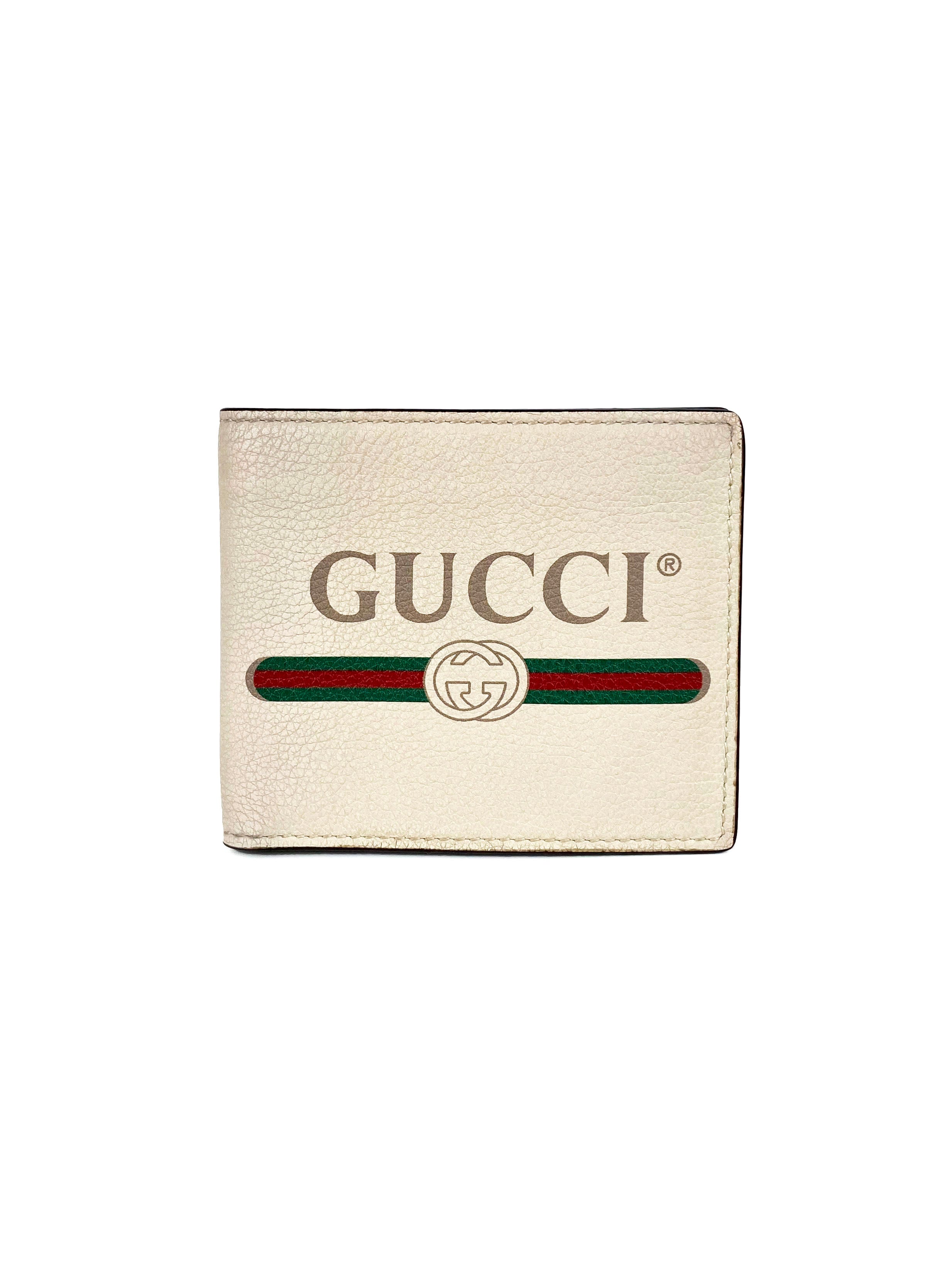 Gucci White Logo Bi-fold Wallet