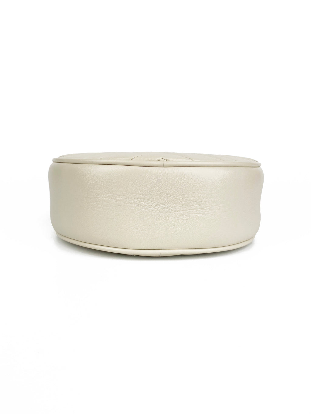 Gucci White Mini Round Marmont Shoulder Bag