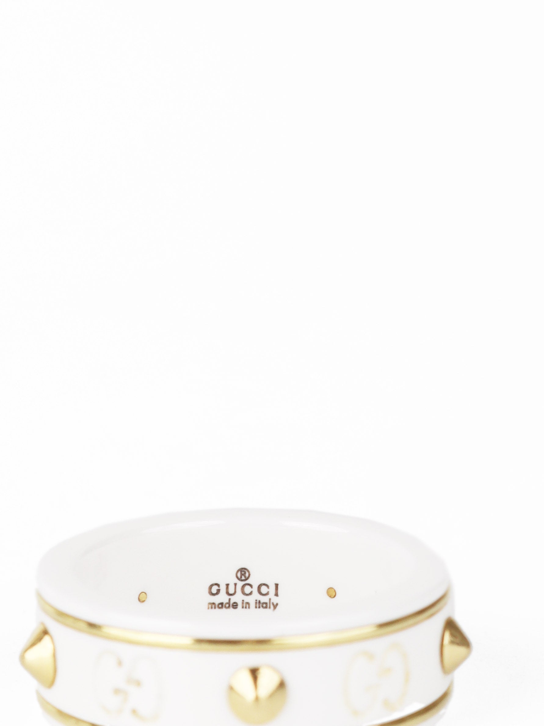 Gucci White/Gold Studded Ceramic Icon Ring – Votre Luxe