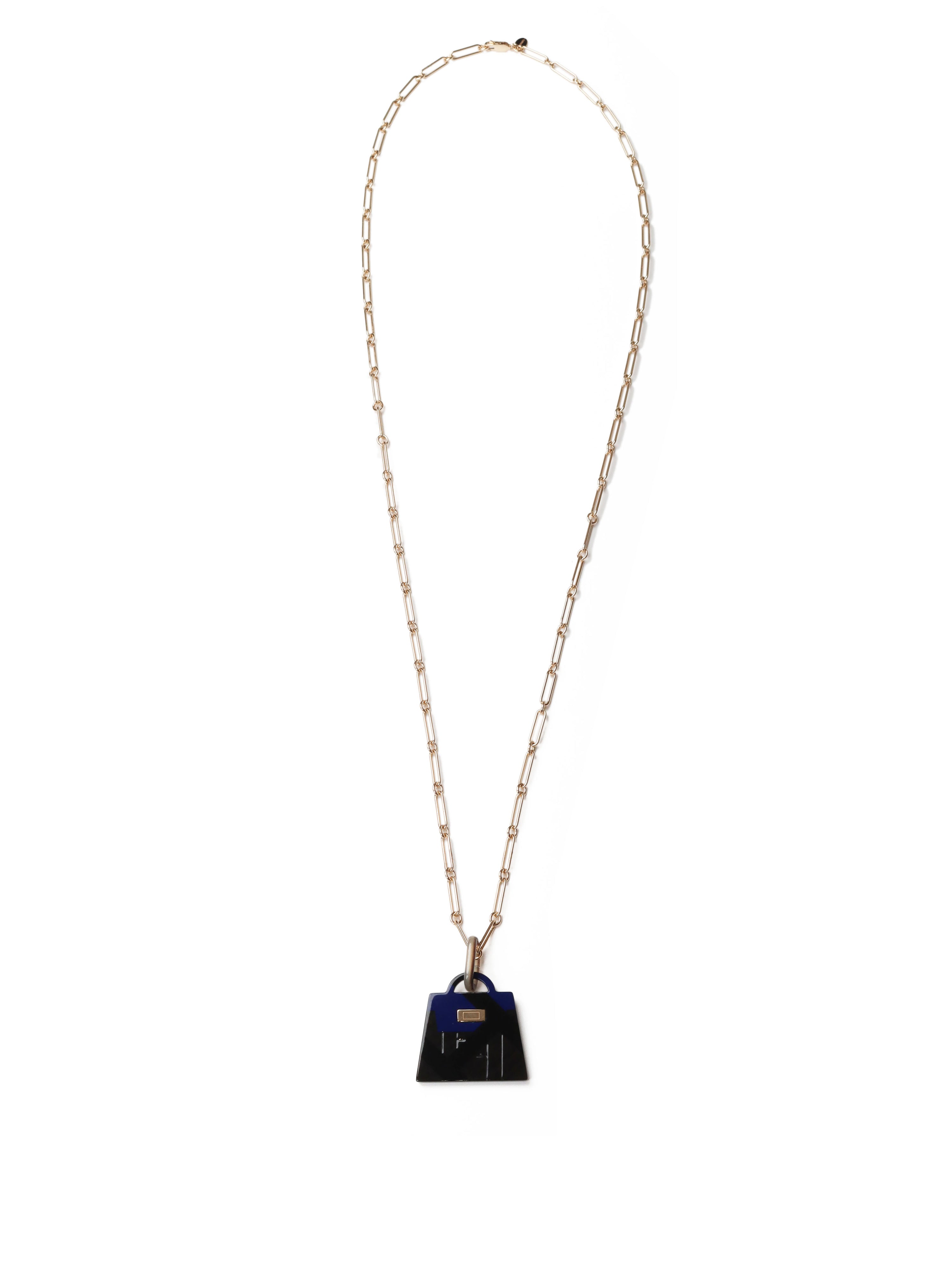 Hermes Amulette Laquee Kelly Pendant Necklace