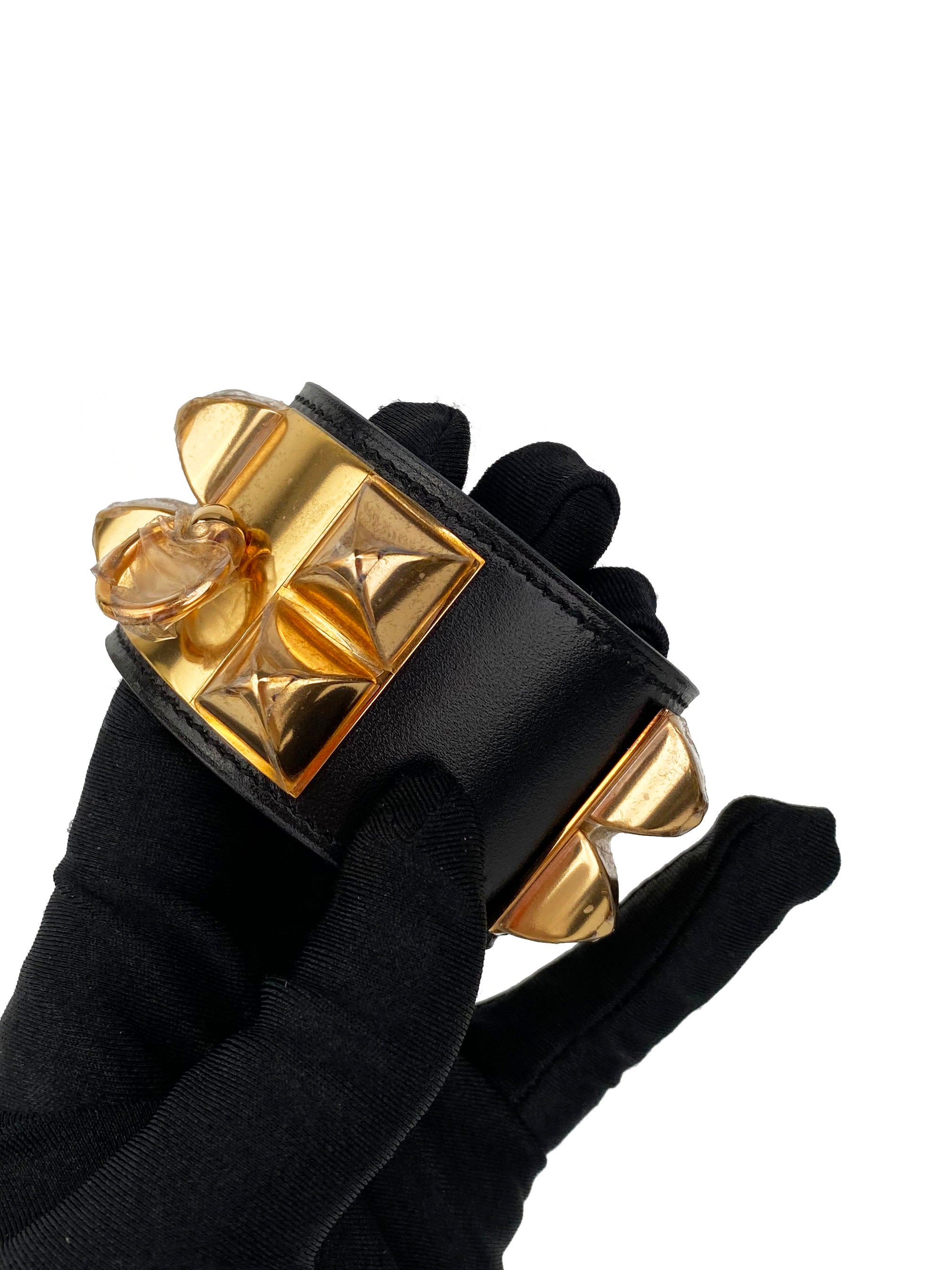 Hermes Black Collier de Chien Bracelet