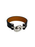 Hermes Black Leather Interlocking Bracelet