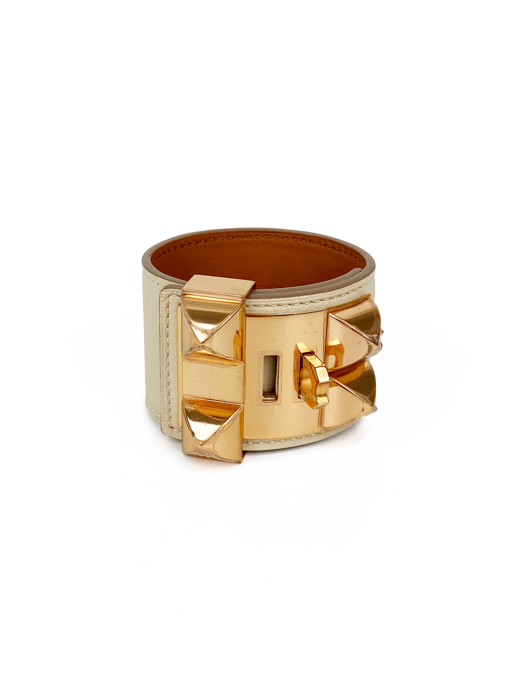 Hermes Cream Collier de Chien Bracelet