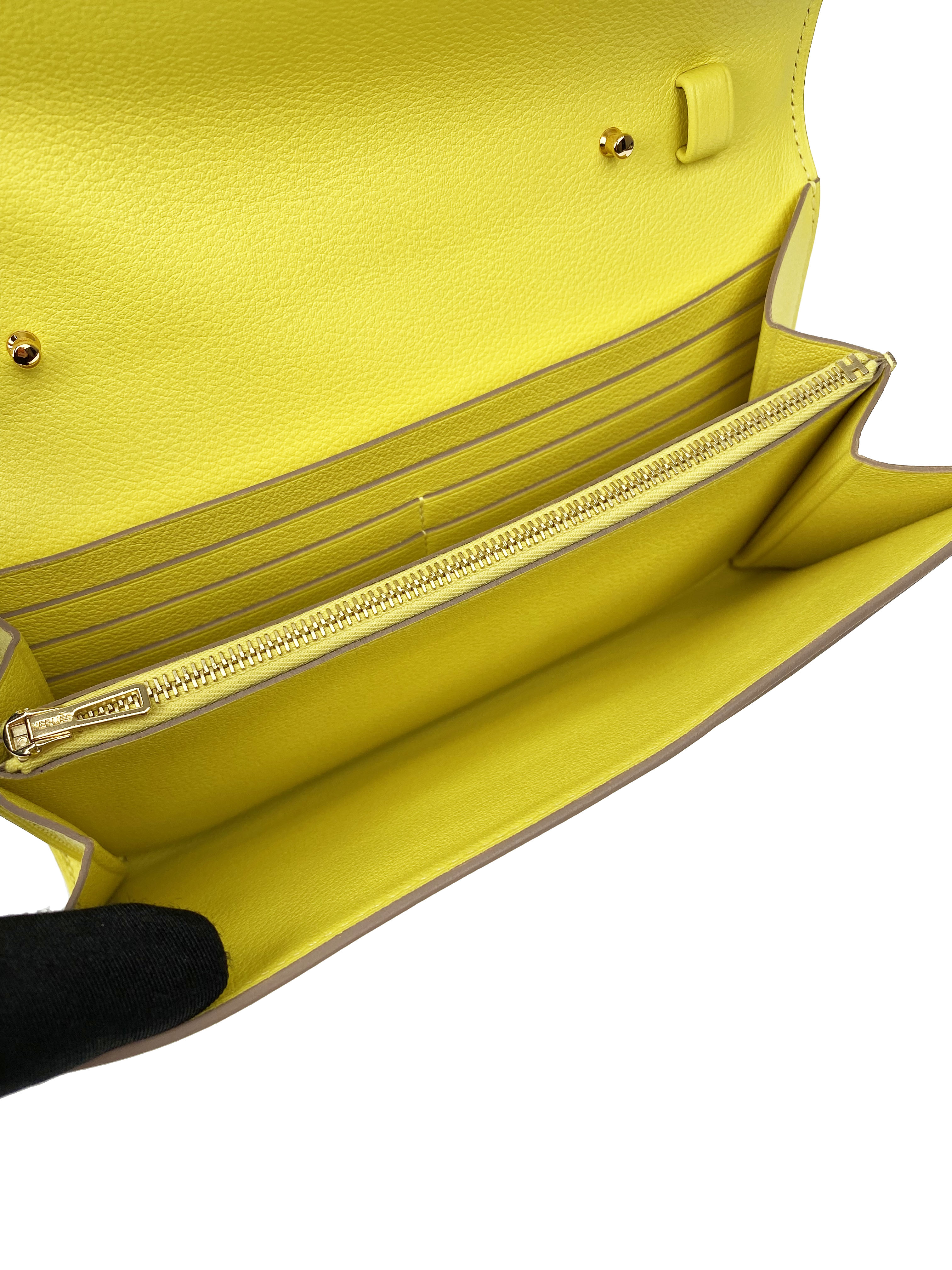 Hermes Lime Constance To Go Wallet