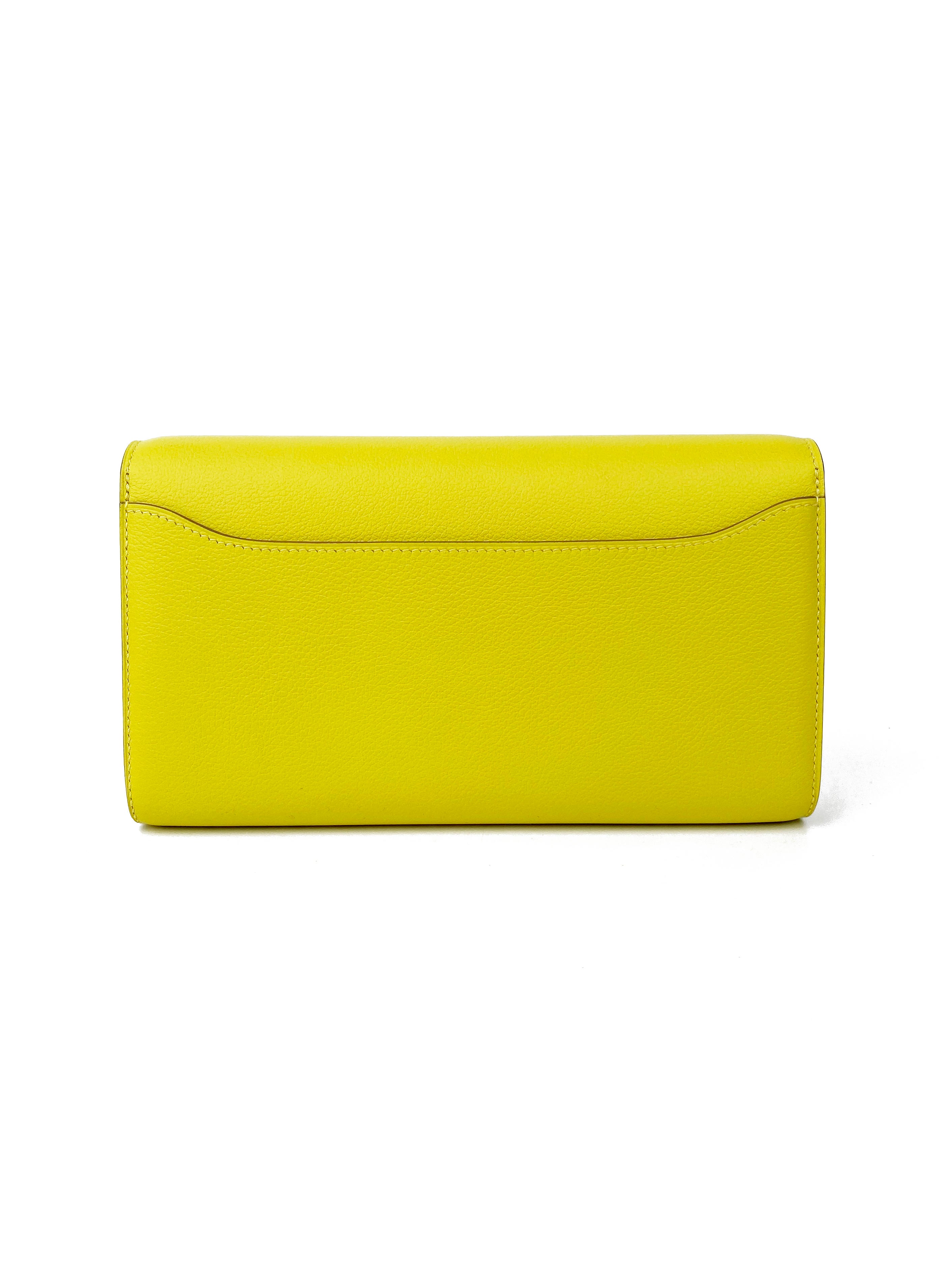 Hermes Lime Constance To Go Wallet