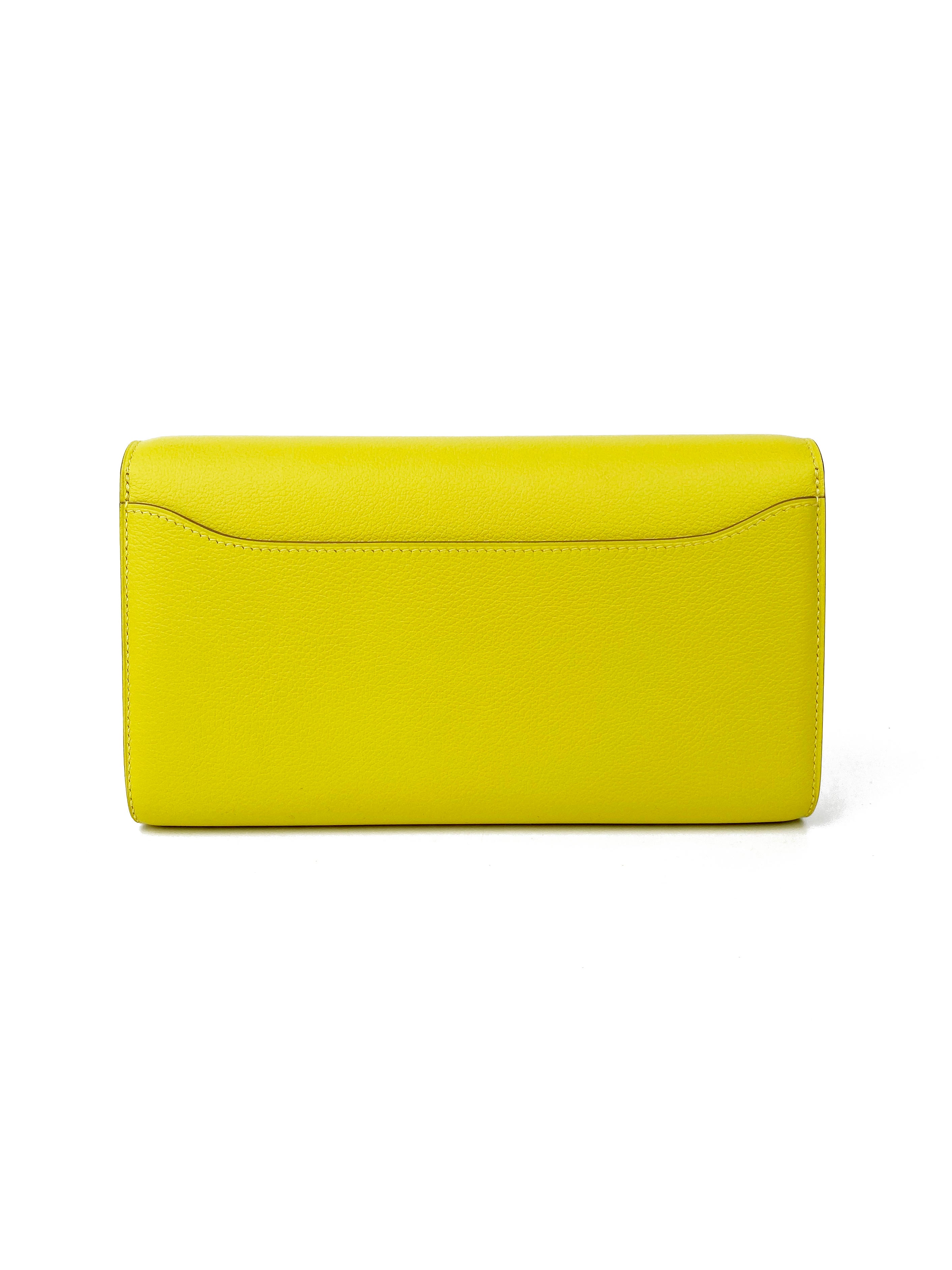 Hermes Lime Constance To Go Wallet