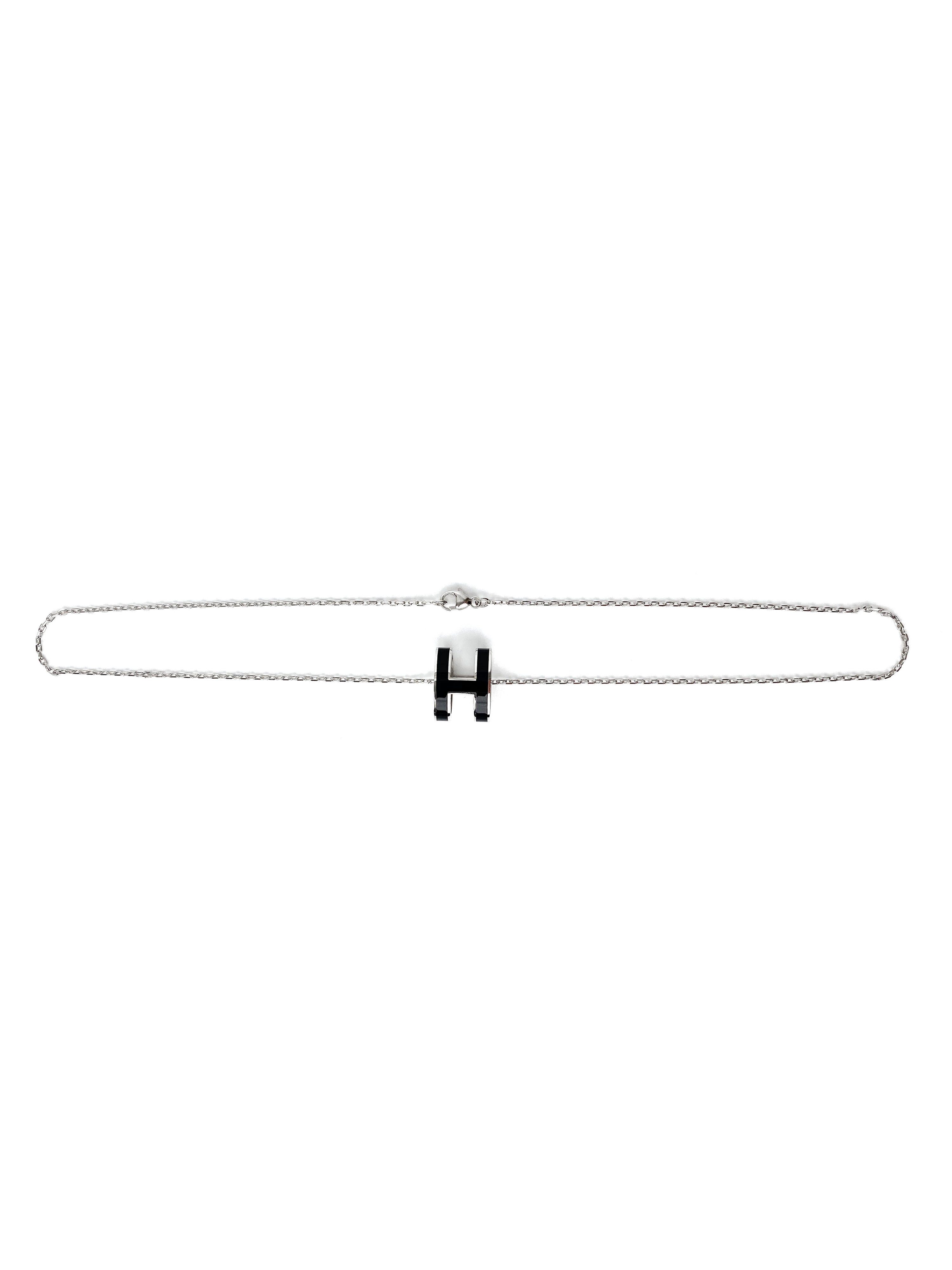 Hermes Black H Pop Necklace