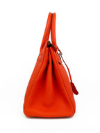 Hermes 8V Orange Poppy 30 Birkin Bag