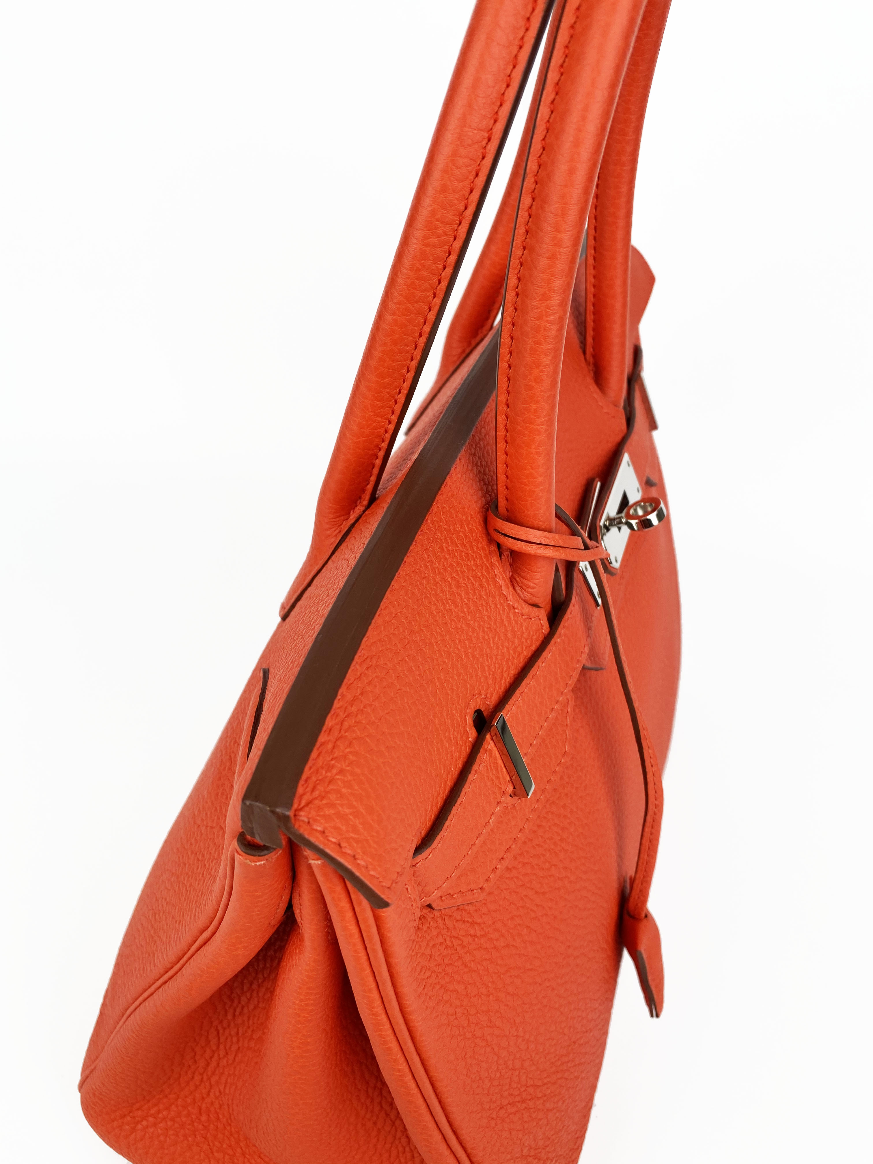 Hermes 8V Orange Poppy 30 Birkin Bag