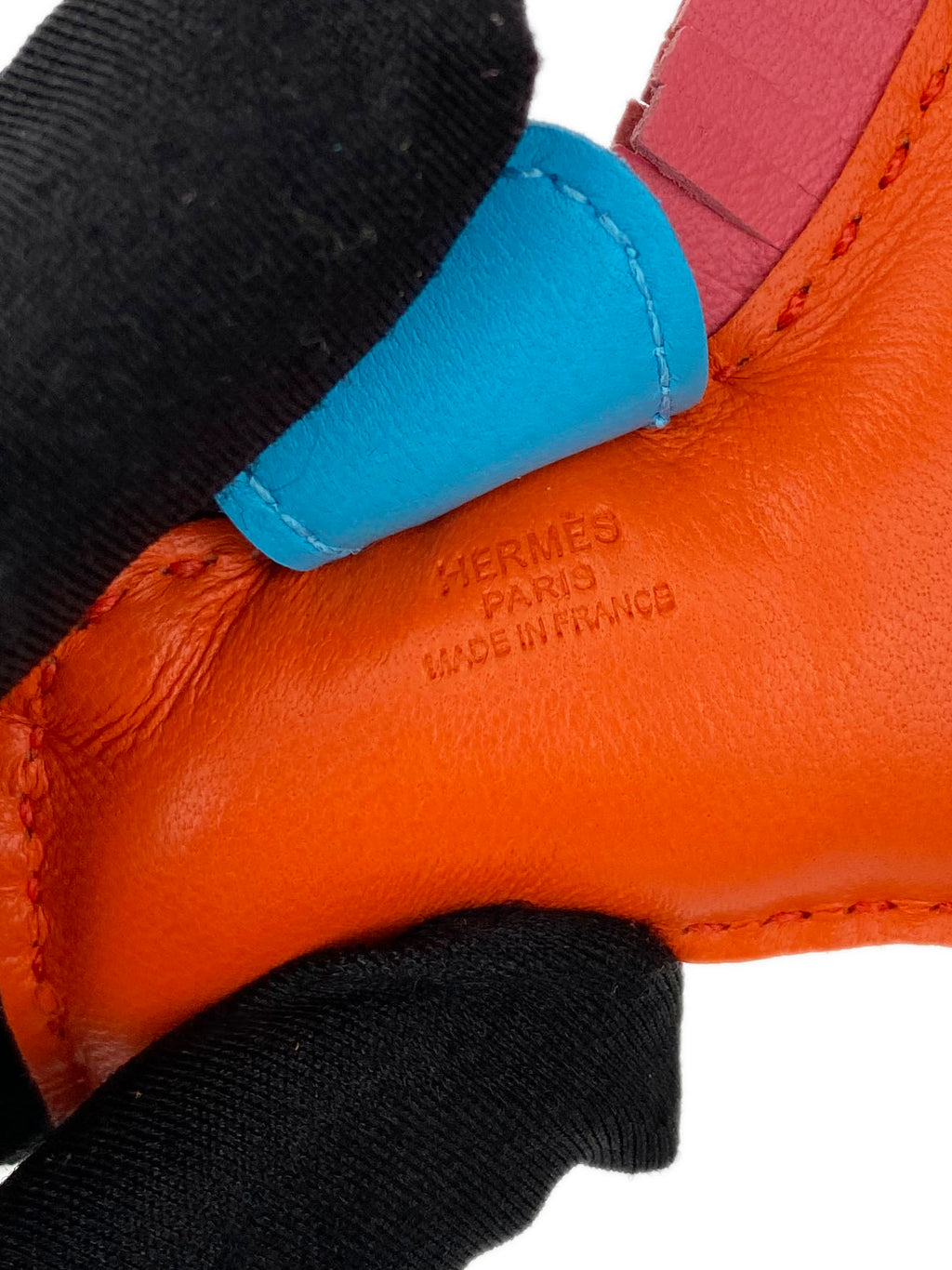 Hermes Orange Poppy & Zanzibar Rose Rodeo PM Bag Charm