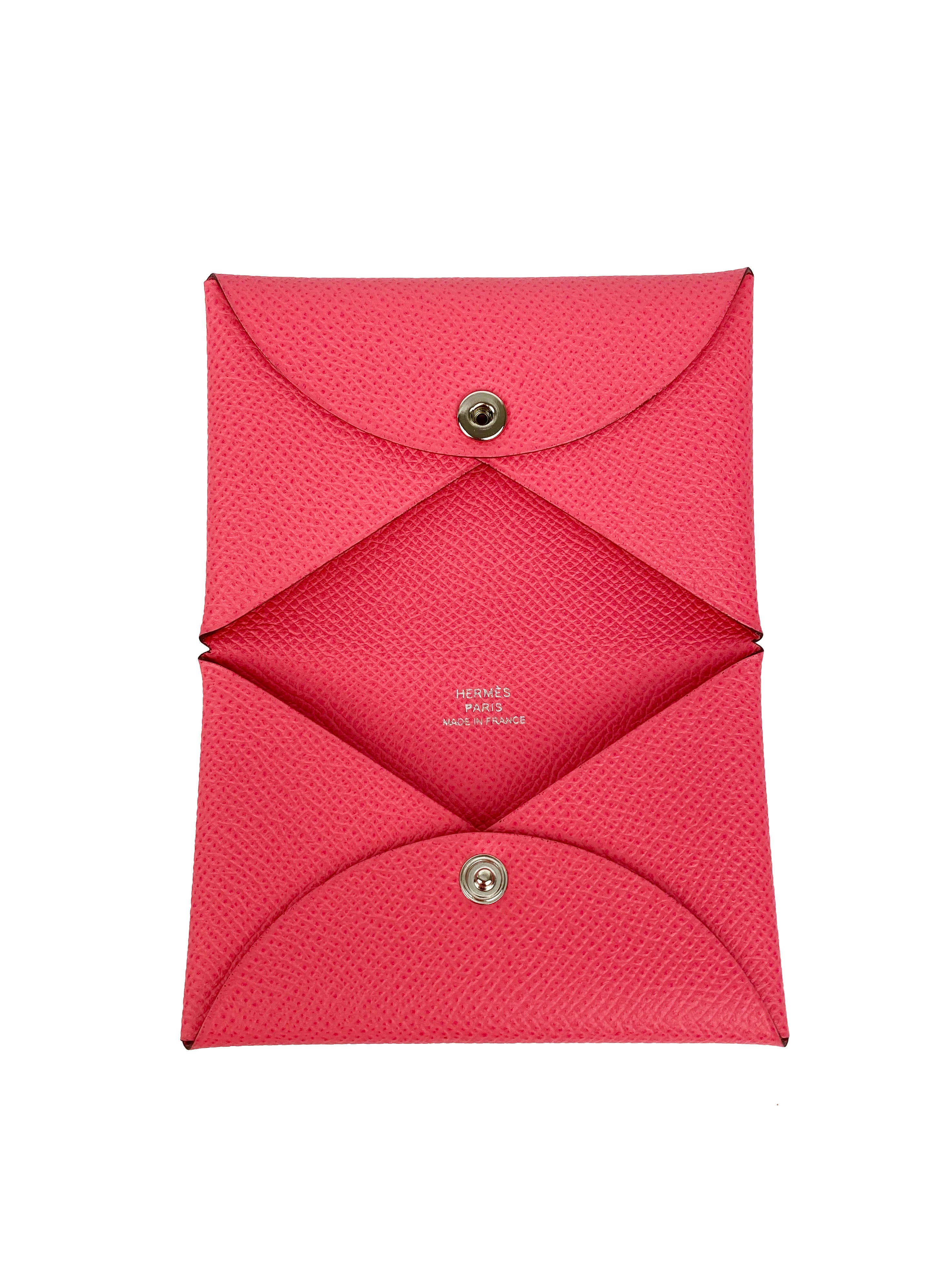 Hermes Rose Azalee Calvi Cardholder