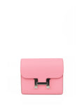 Hermes Rose Confetti Constance Epsom Slim Wallet