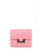 Hermes Rose Confetti Constance Epsom Slim Wallet