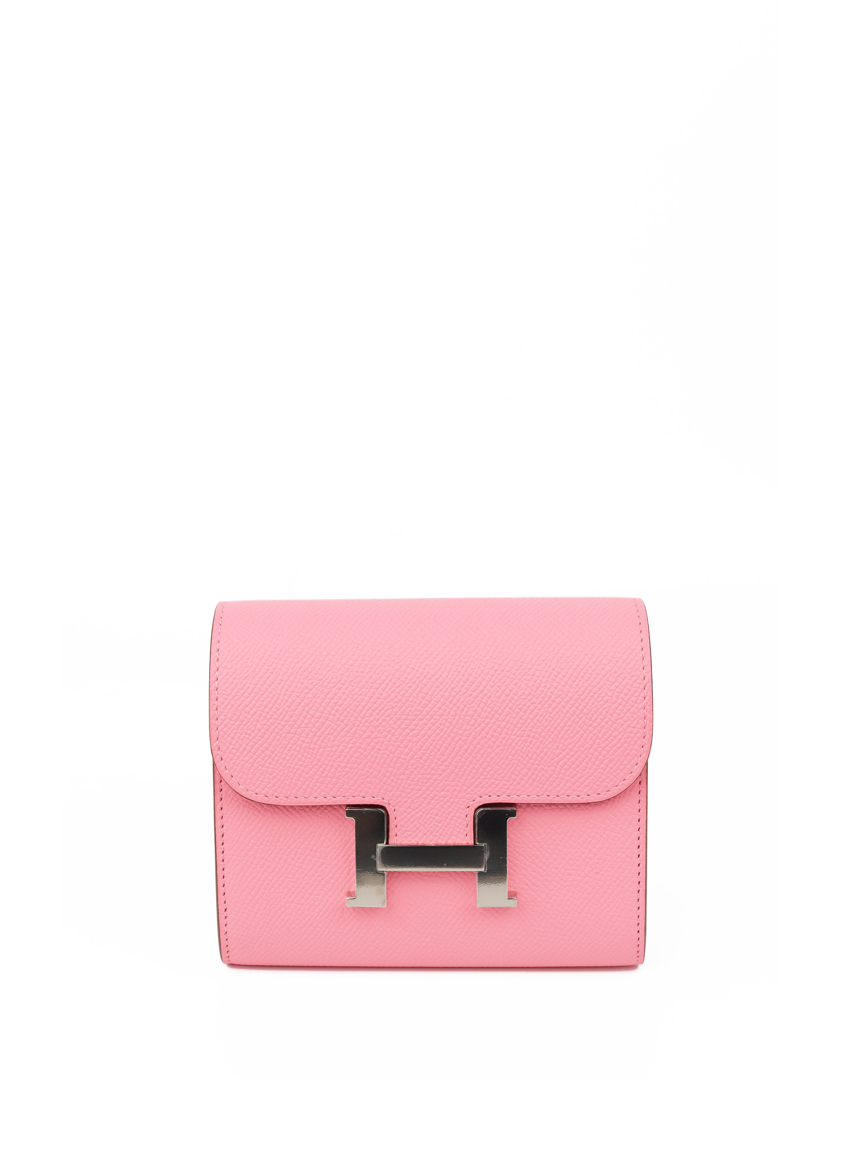 Hermes Rose Confetti Constance Epsom Slim Wallet