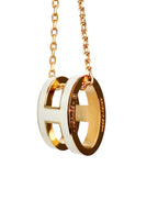Hermes White & Rose Gold Pop H Necklace