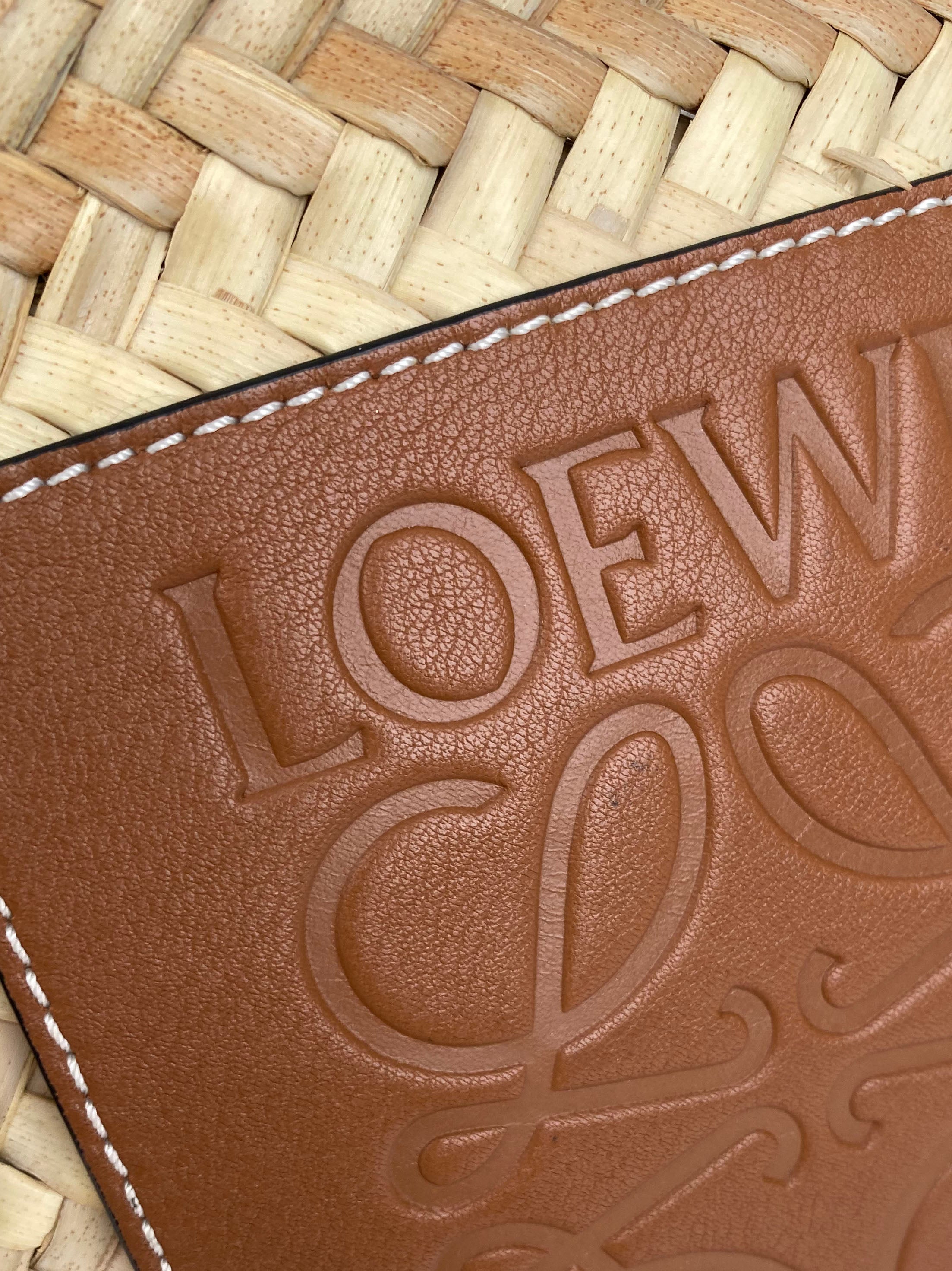 Loewe Tan Small Raffia Tote Bag