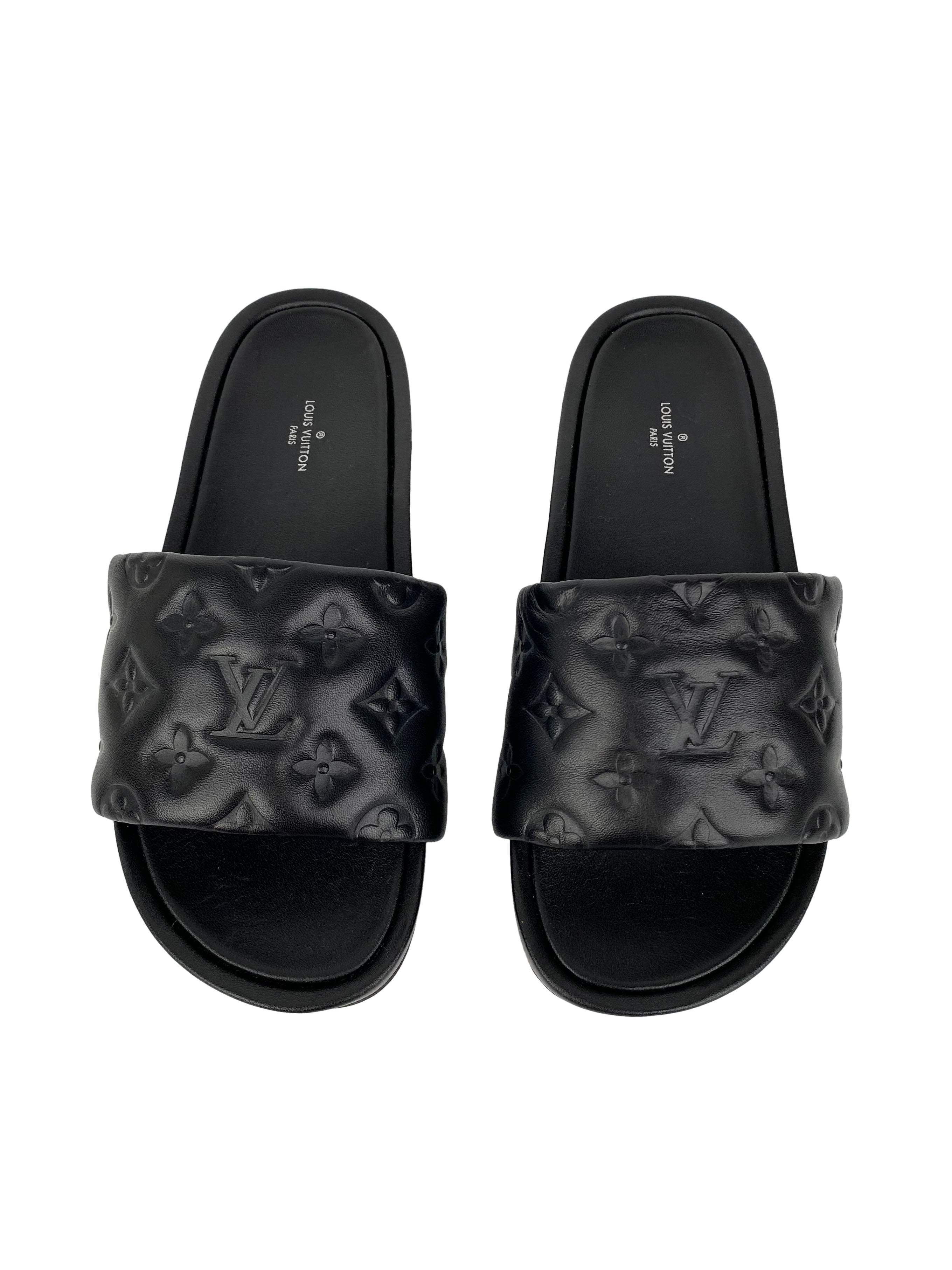 Louis Vuitton Black Platform Slides 39 – Votre Luxe