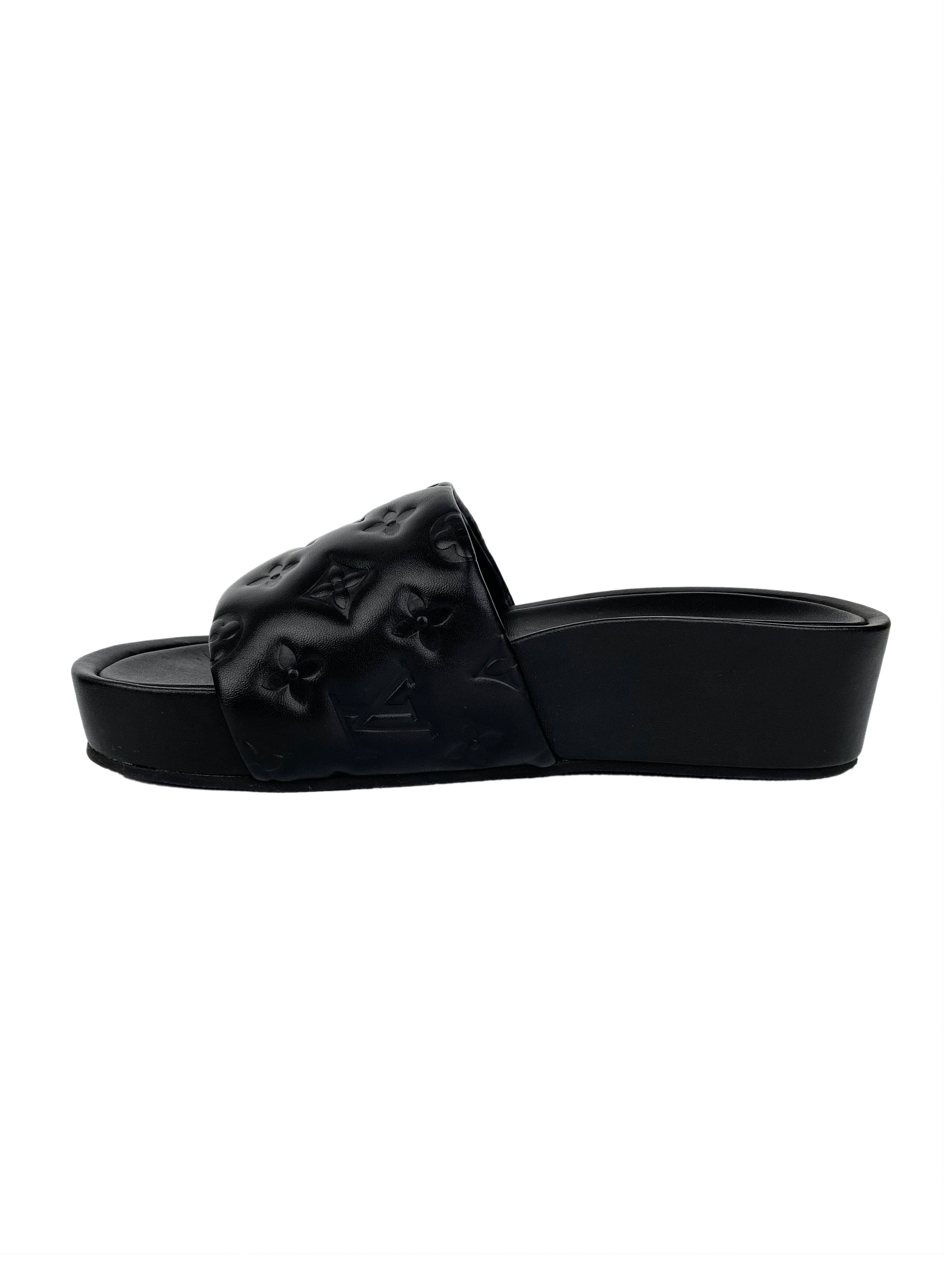 Louis Vuitton Black Platform Slides 39