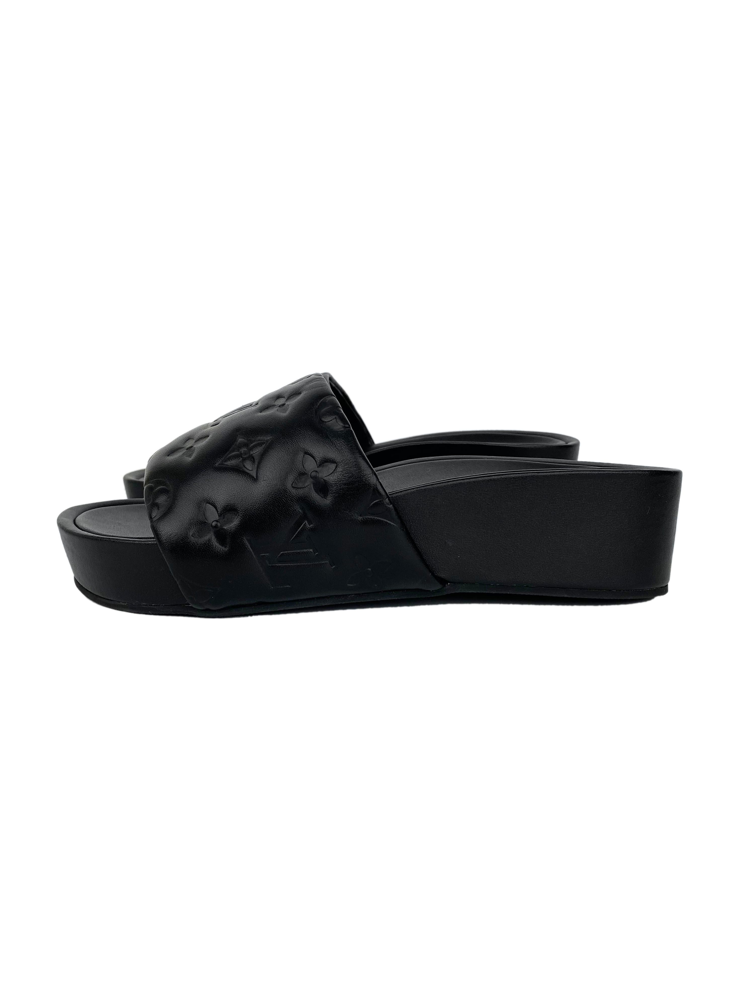 Louis Vuitton Black Platform Slides 39