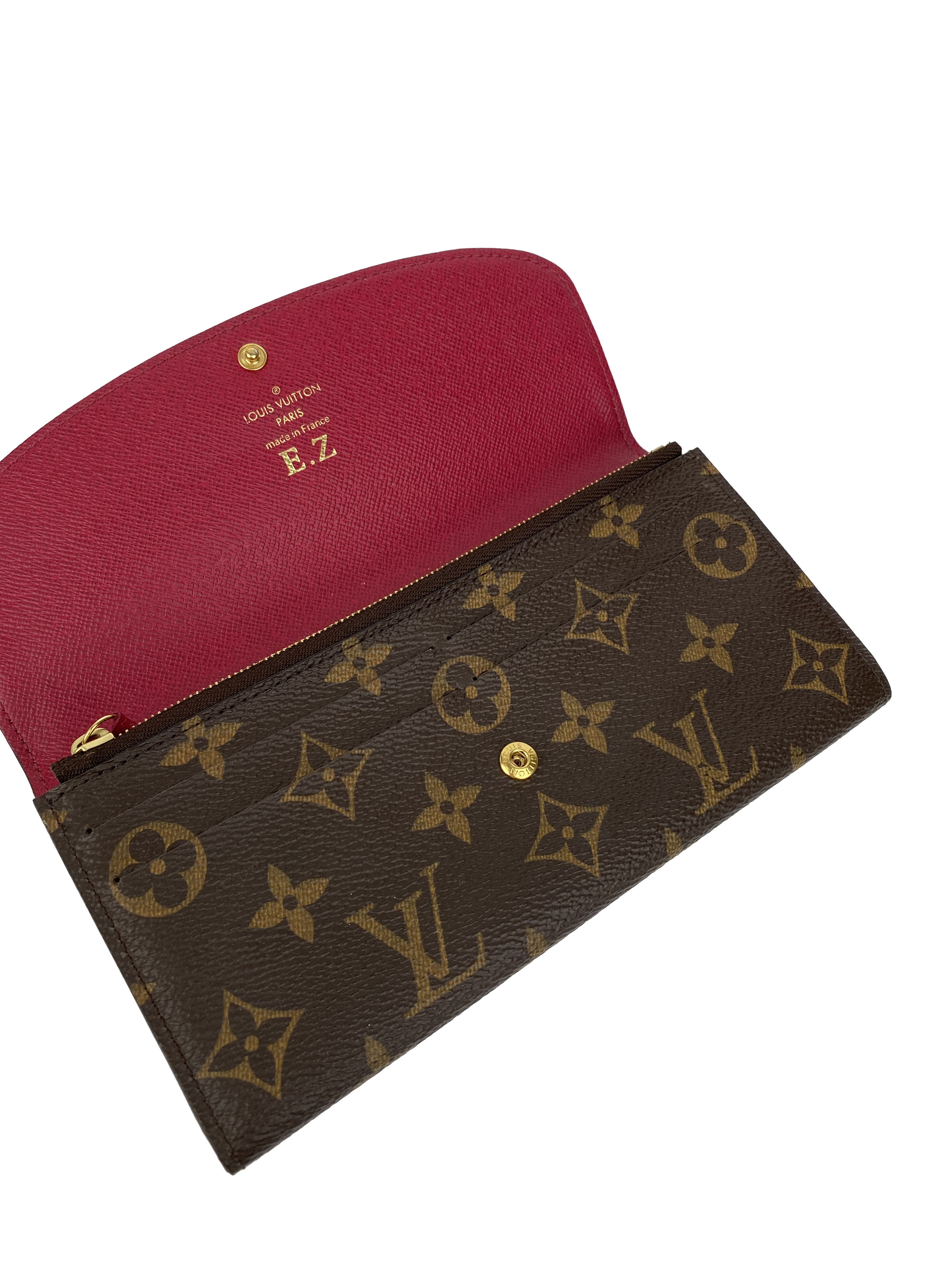 Louis Vuitton Emilie Wallet - Monogram Fuschia – The Preloved Bag