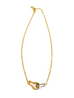 Louis Vuitton Gold & Silver Twin Locks Necklace