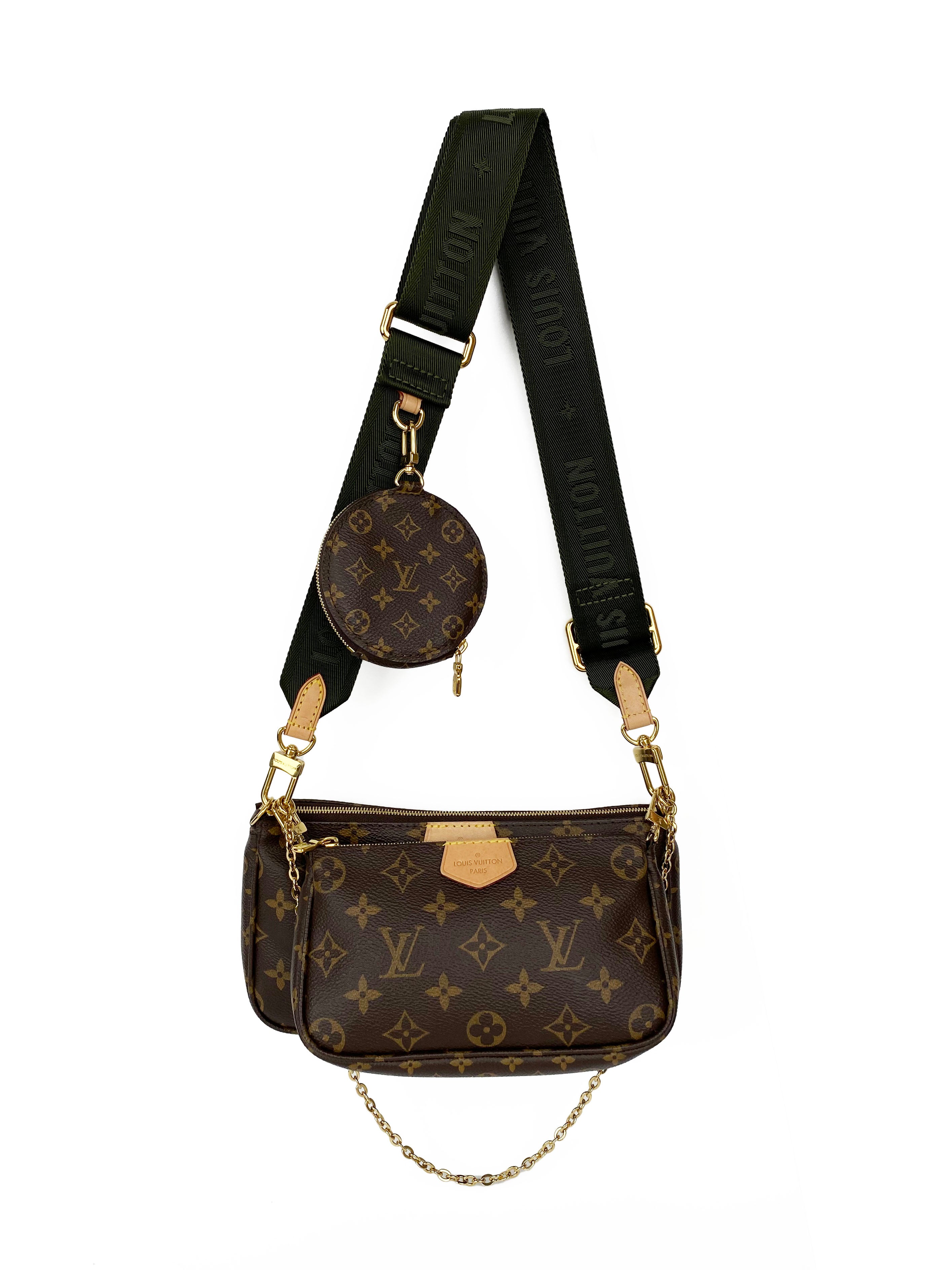 Louis Vuitton Khaki Multi Pochette Accessoires Bag