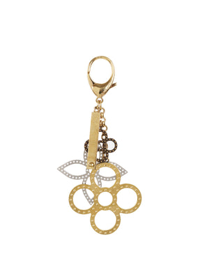 Louis Vuitton Fleur de Monogram Bag Charm Chain Gold Metal