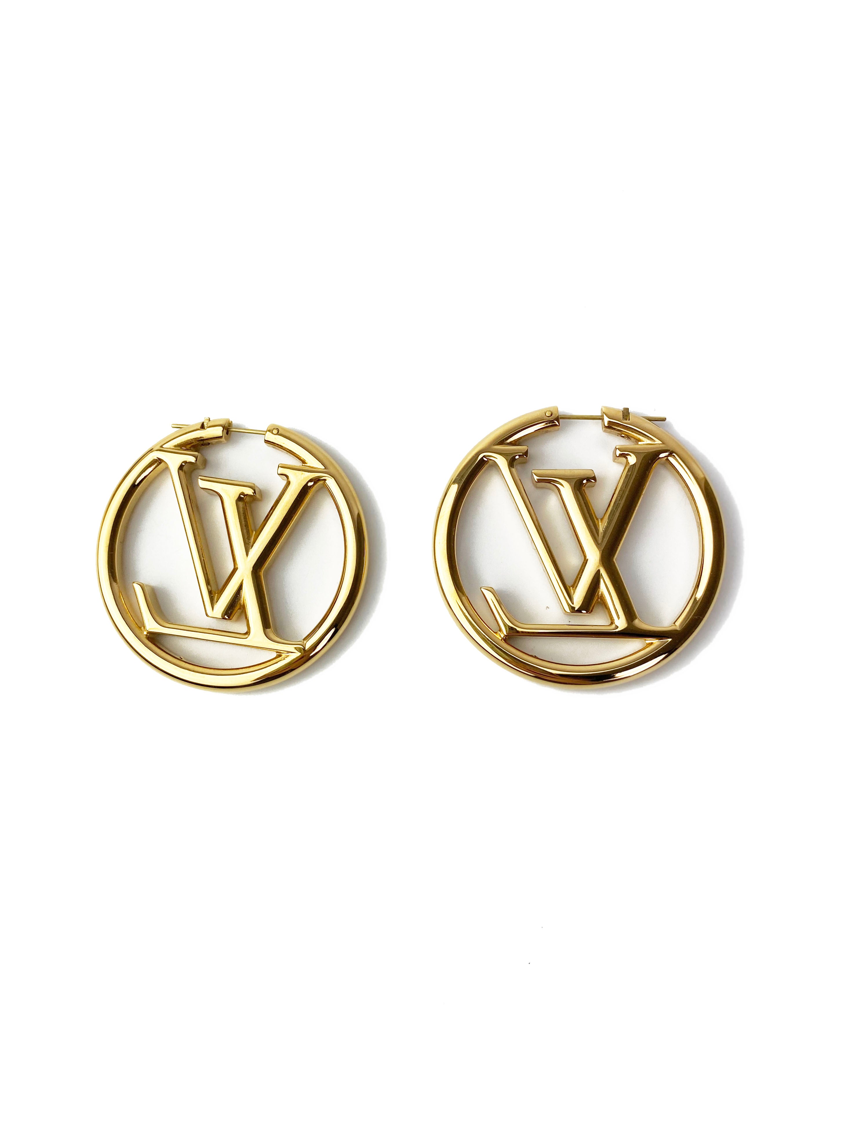 Louis Vuitton Louise Gold Hoop Earrings