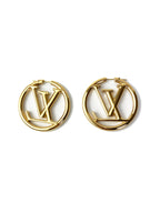Louis Vuitton Louise Gold Hoop Earrings