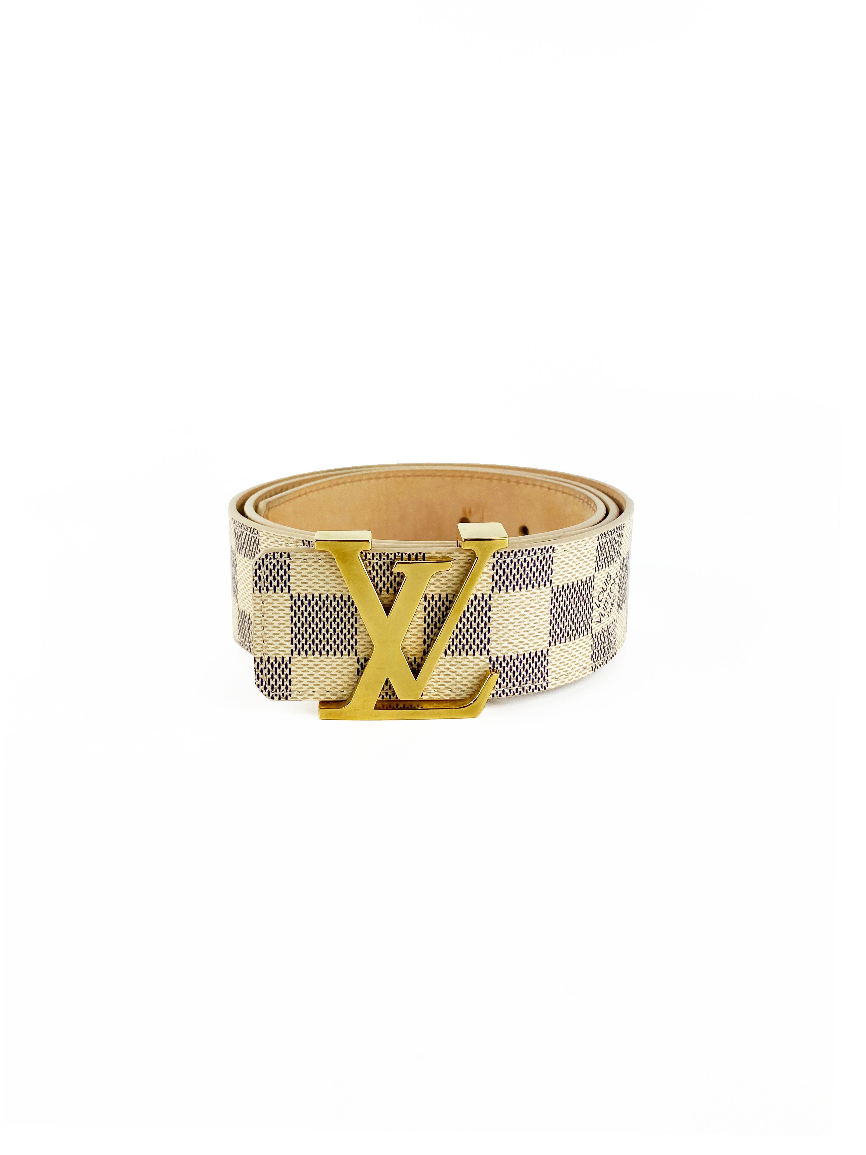 Louis Vuitton Azur Damier White Monogram Belt