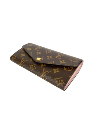 Louis Vuitton Sarah Monogrammed Canvas Wallet w/ Chain Shoulder