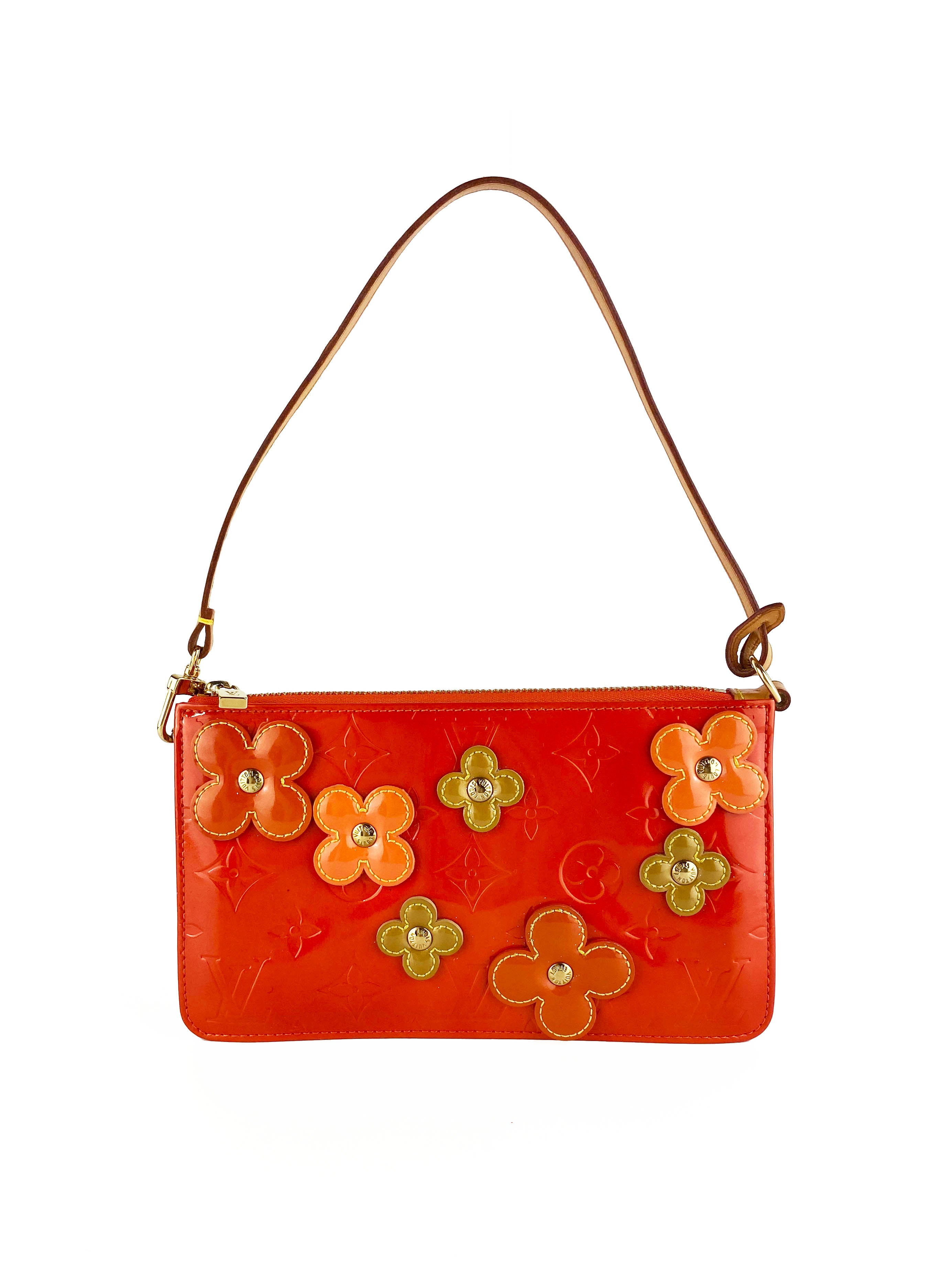 Louis Vuitton Orange Lexington Fleurs Pochette Bag