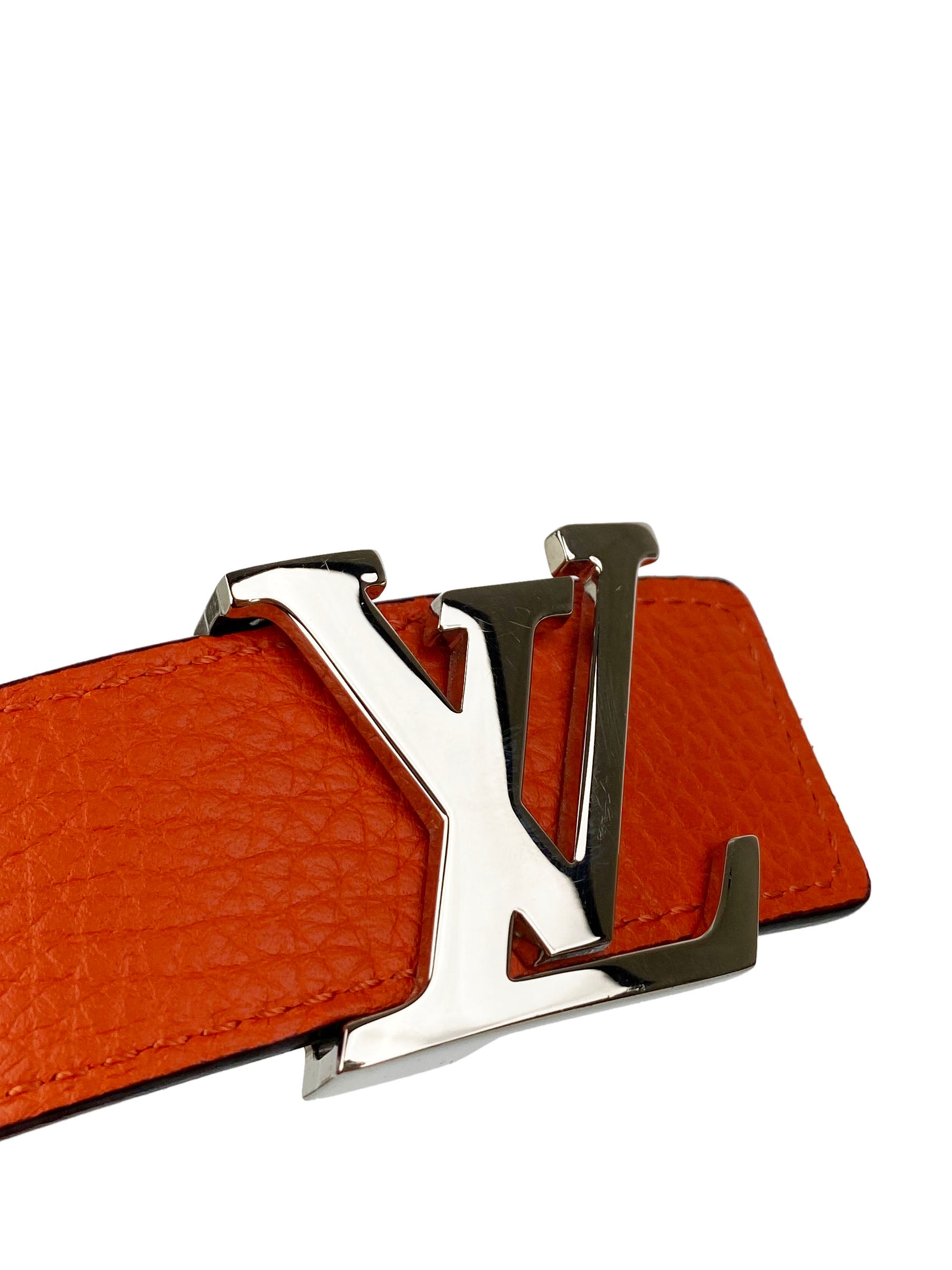 Louis Vuitton Orange & Brown Reversible Belt 90