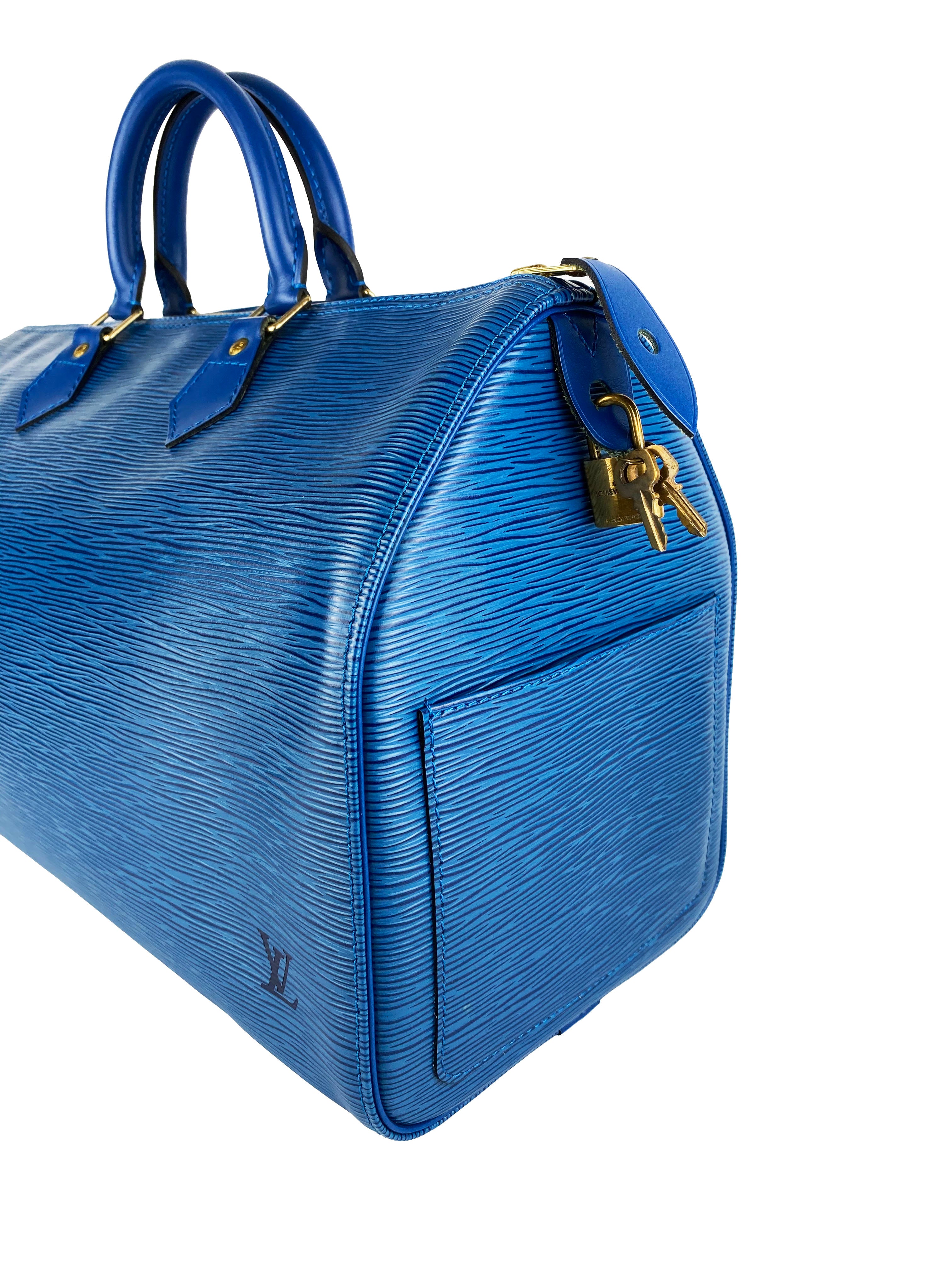 Louis Vuitton Toledo Blue Epi Speedy 35 VI1912 – Designer Exchange Ltd