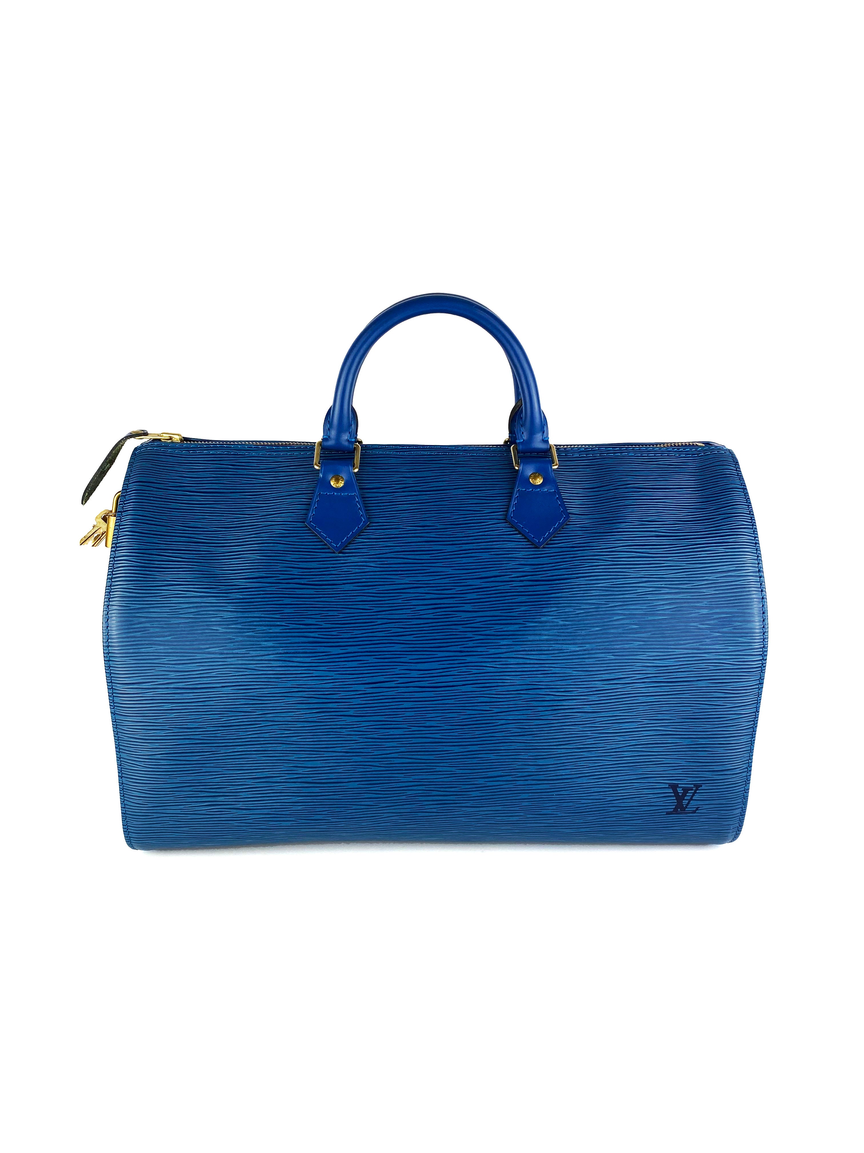 Louis Vuitton Speedy 35 Epi Toledo Blue Handbag