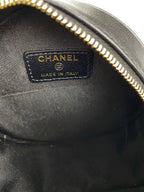 Chanel Black Quilted 19 Round Clutch