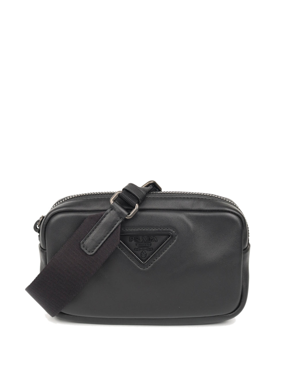 Prada Black Leather Compact Camera Bag