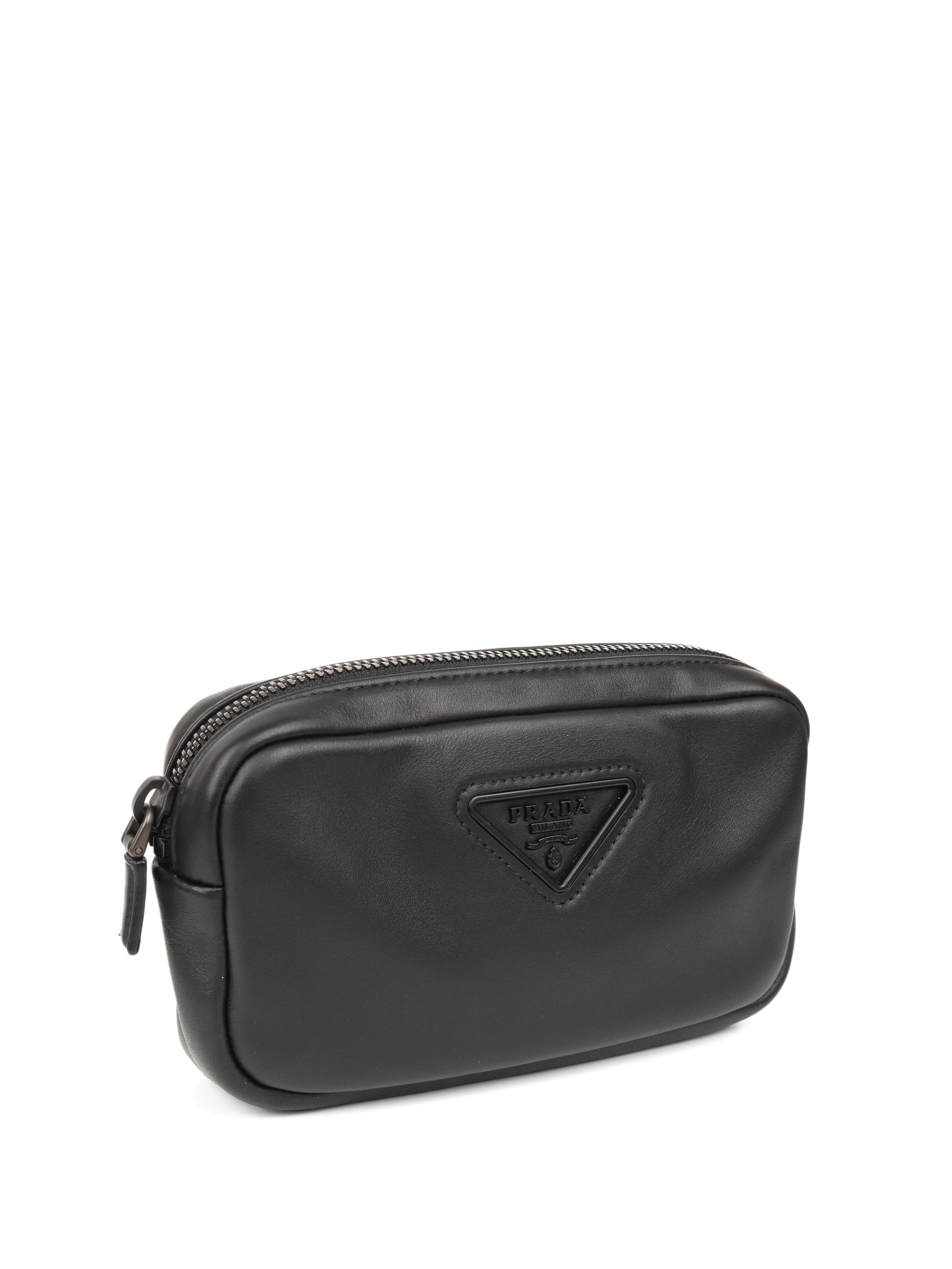 Prada Black Leather Compact Camera Bag