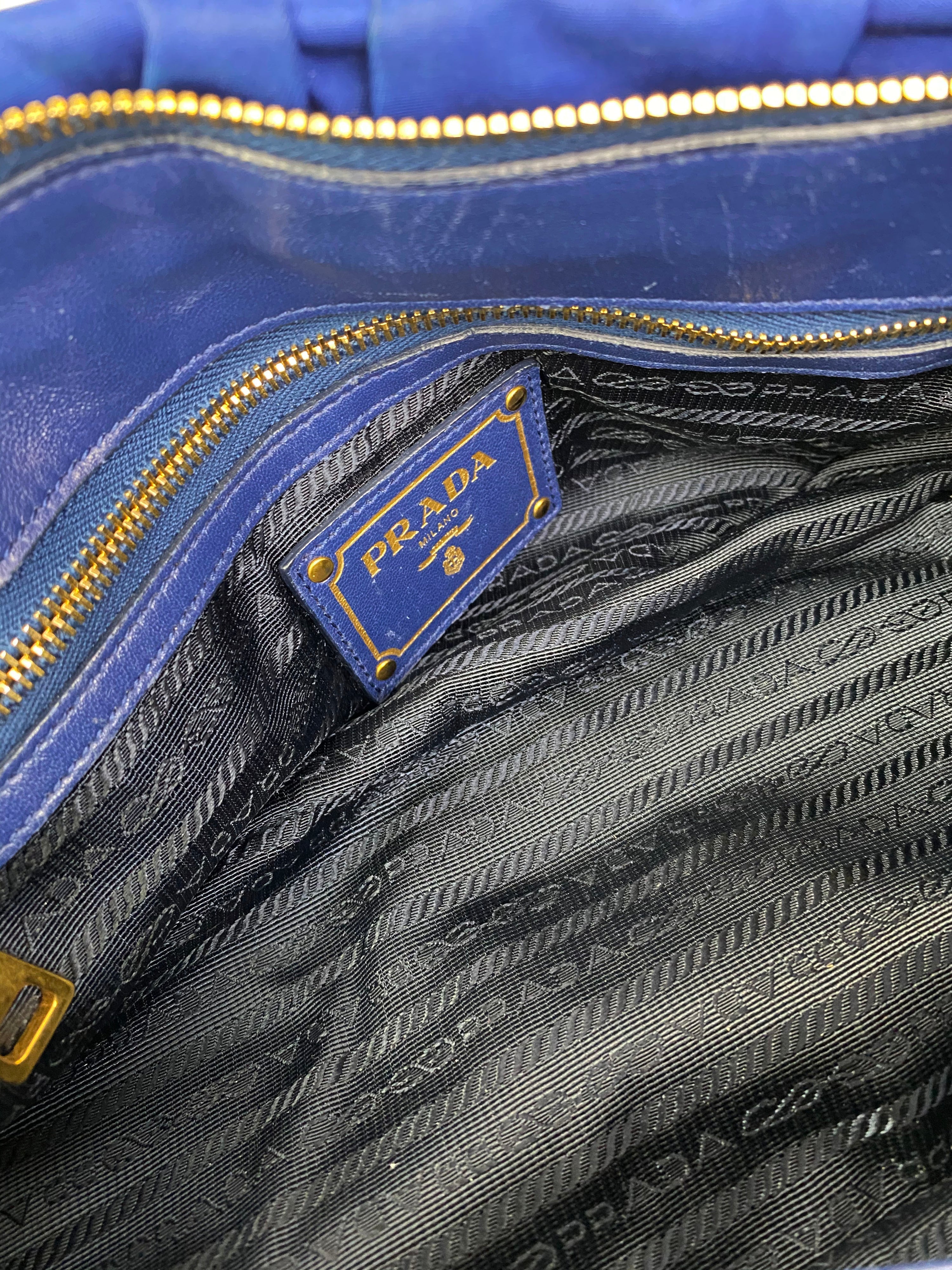 Prada Blue Nylon Tessuto Gaufre Bag