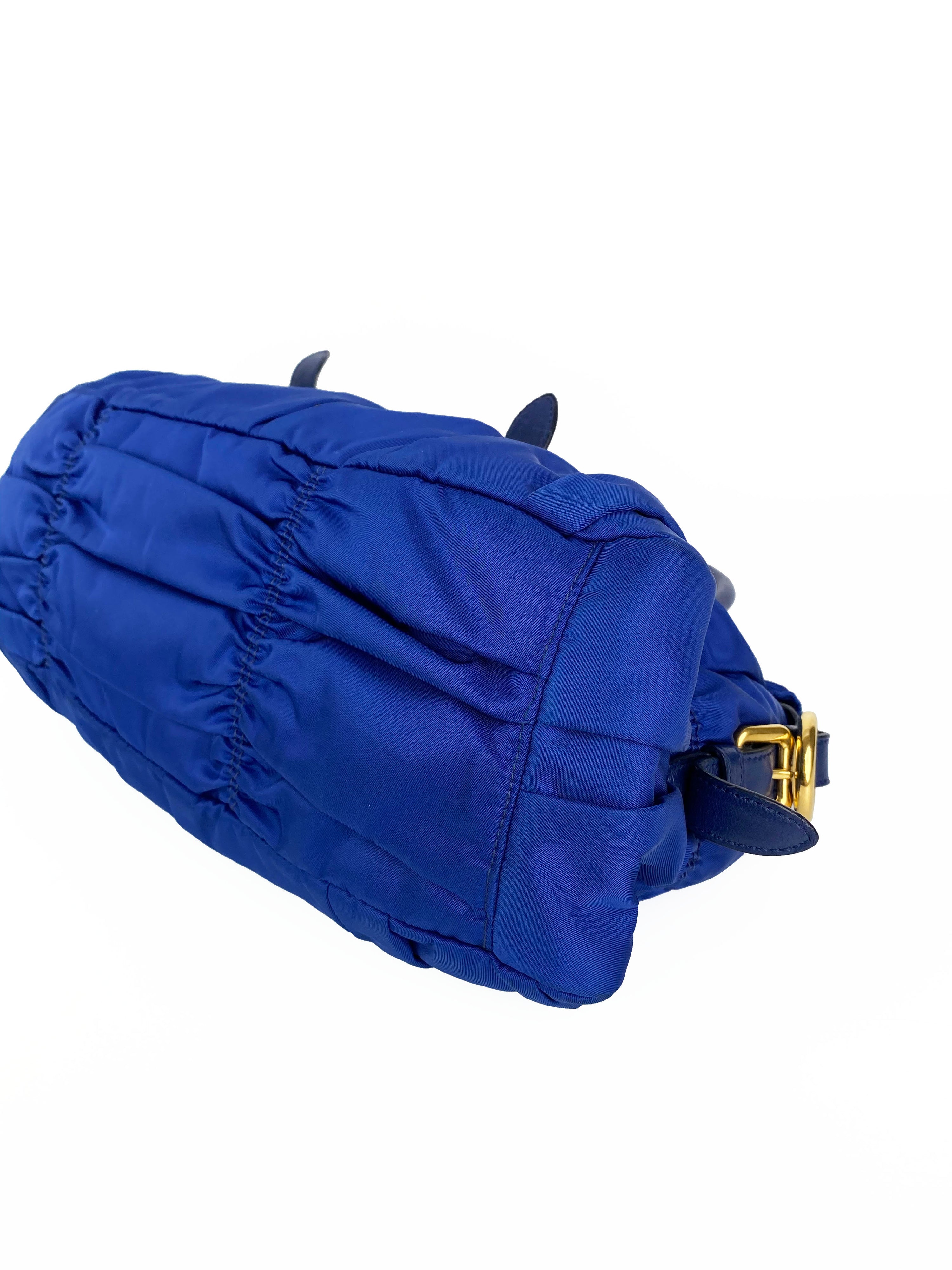 Prada Blue Nylon Tessuto Gaufre Bag