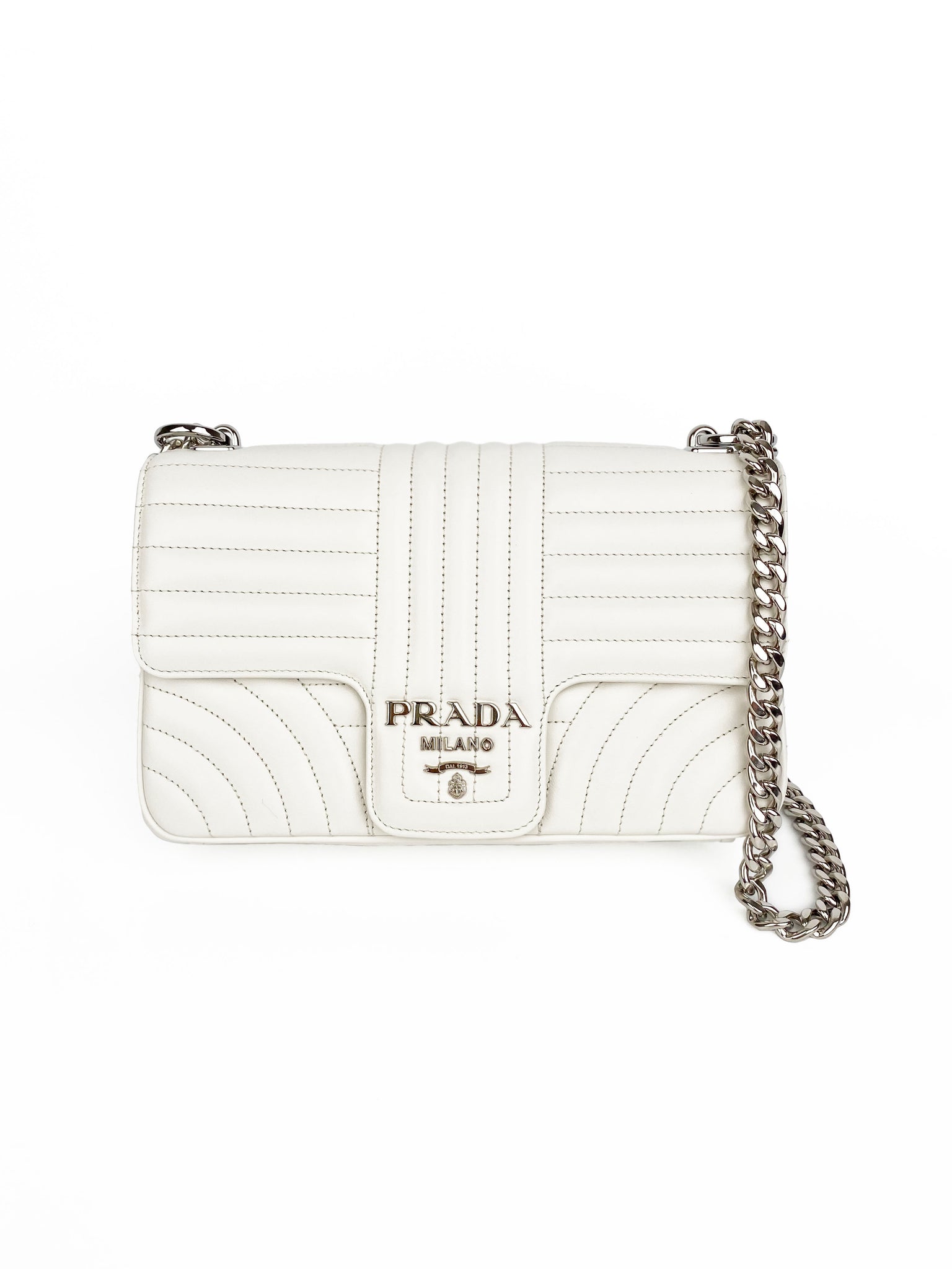 Prada Large White Diagramme Bag Votre Luxe